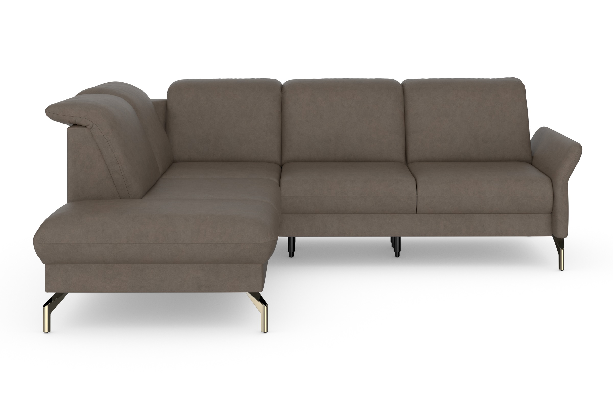 sit&more Ecksofa »Fashion L-Form«, wahlweise mit Kopfteilverstellung, Vorziehsitz, motorisch, Nickelfüße