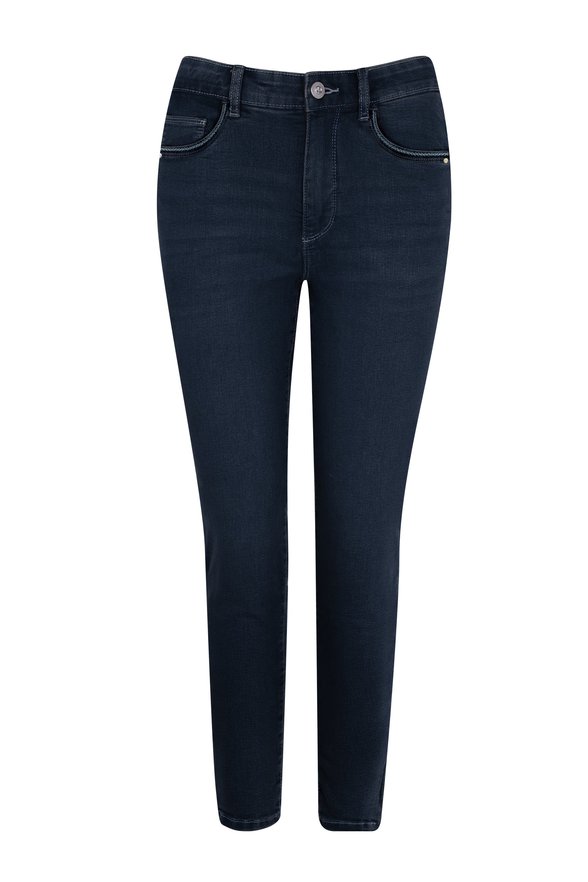 5-Pocket-Jeans STOOKER WOMEN "Rio Fexxi Move Denim Skinny Fit Jeans", Damen, Gr. 38, Länge 28, blau (authentic indigo wash), Denim/Jeans, 82% Baumwolle, 17% Polyester, 1% Elasthan, skinny fit lang, Jeans 5-Pocket-Jeans, Skinny Fit Casual Clean Wash Denim  3