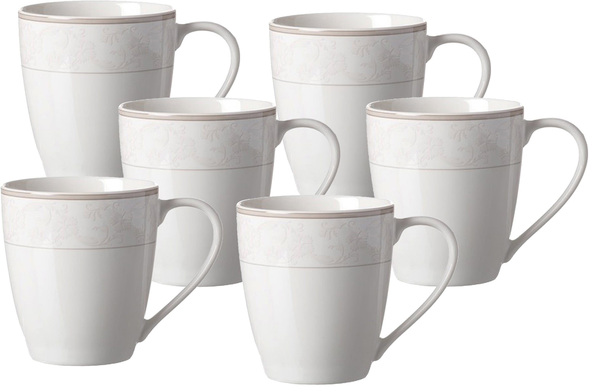 Becher "Isabella", Ø 9cm x 10cm, 400ml, 6 Stk., beige, RITZENHOFF & BREKER, Trinkgefäße, mit extravagantem Dekor, 6-teilig