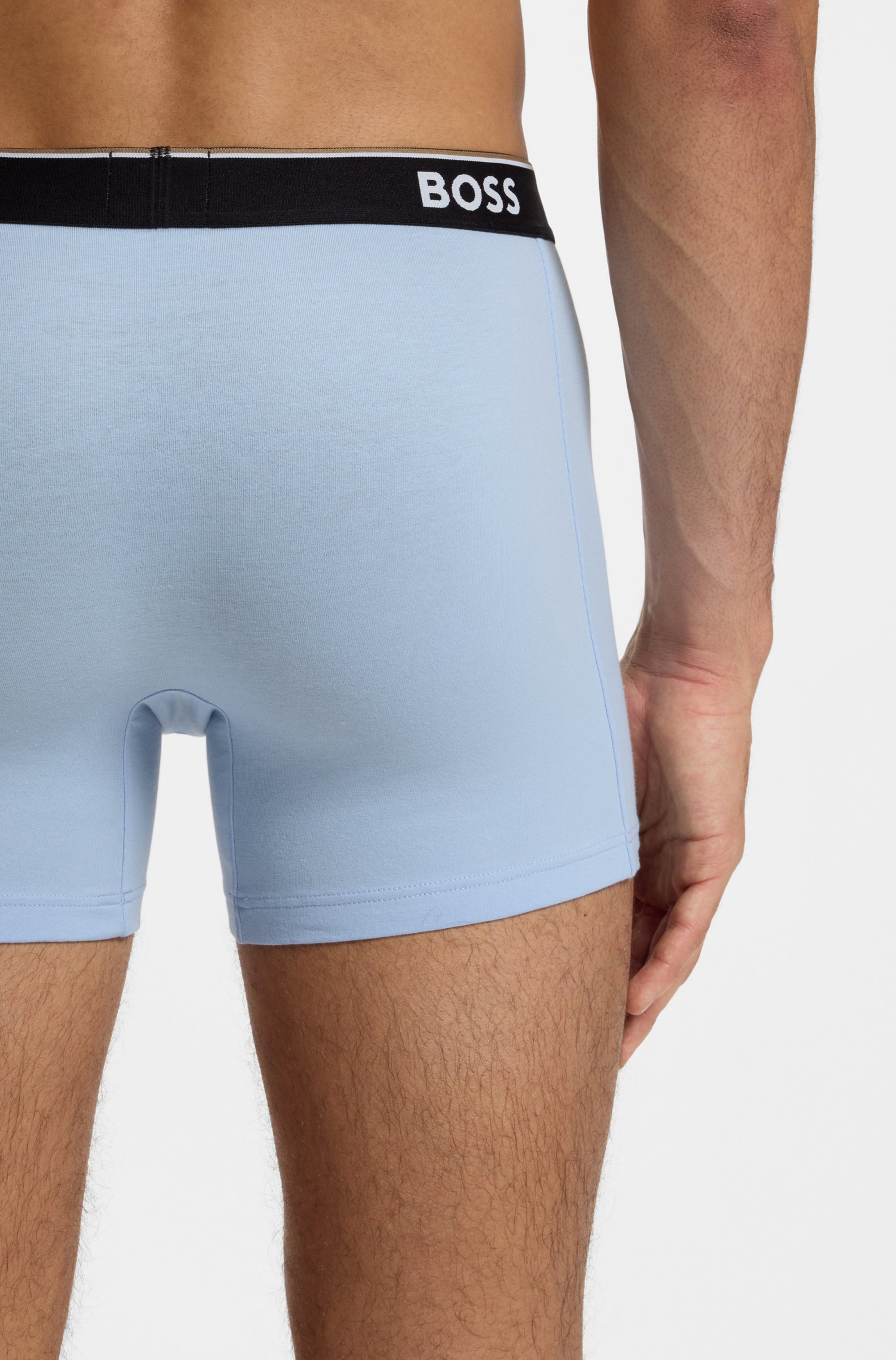 BOSS Boxershorts Packung, 3 Stk. aus bequemer Stretch-Baumwolle, körpernah, mittlere Bundhöhe