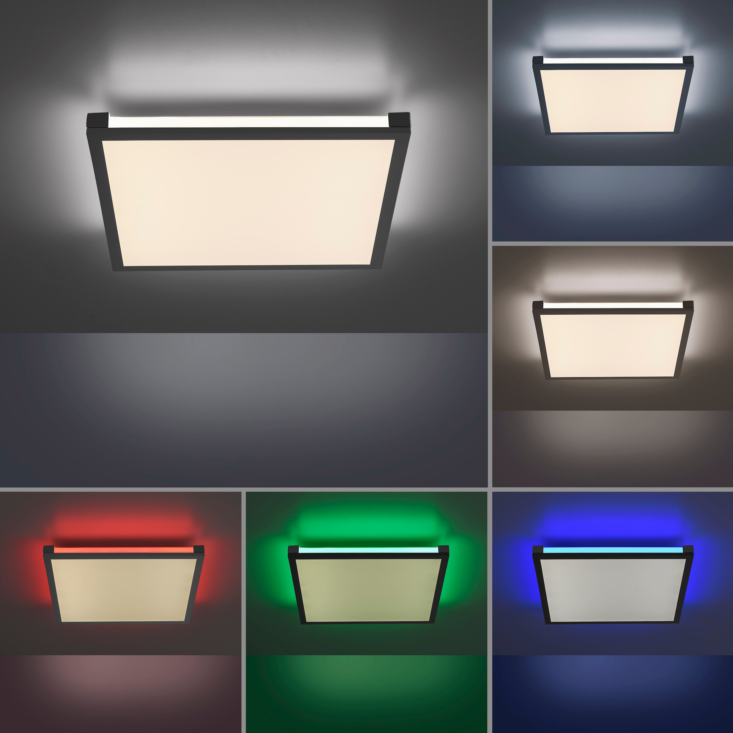 Leuchten Direkt Deckenleuchte »MARIO«, 2 flammig-flammig, CCT - über  Fernbedienung, RGB, dimmbar über Fernbedienung | BAUR | Deckenlampen