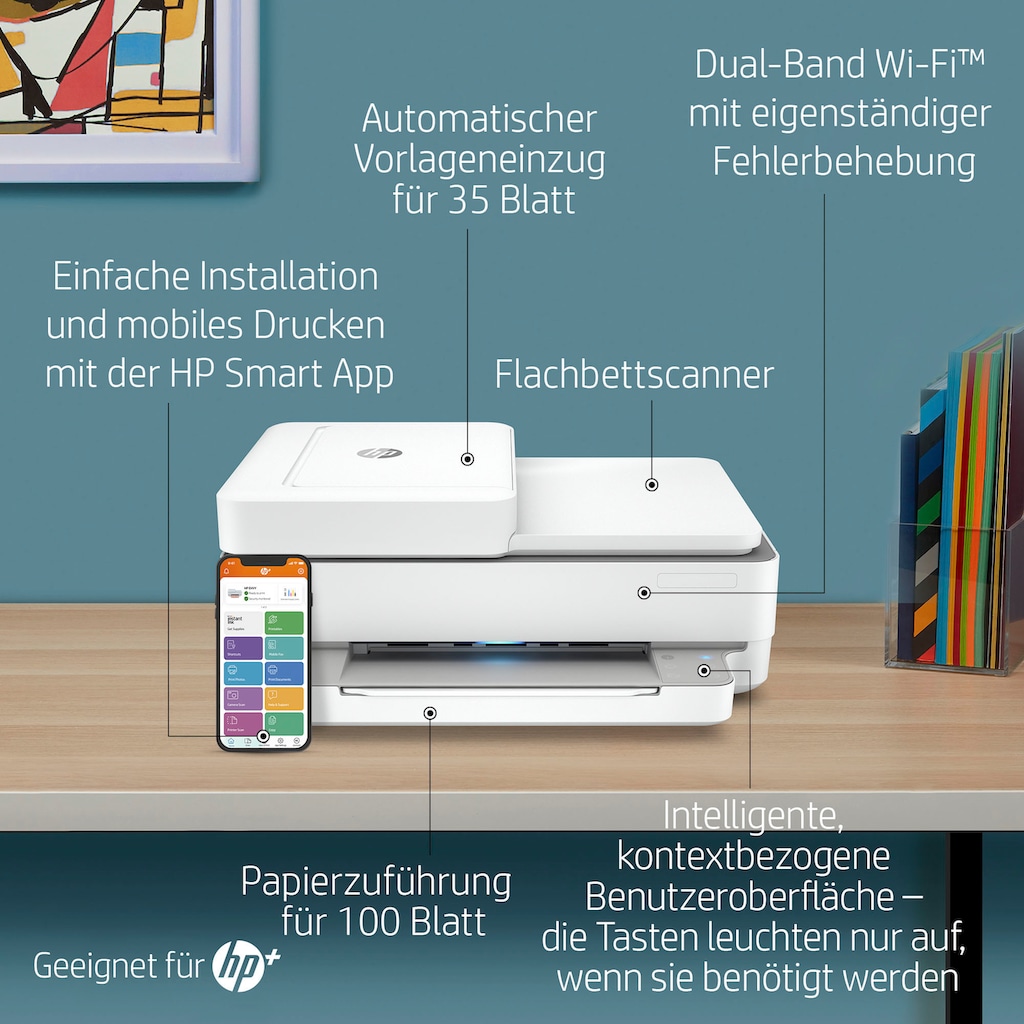 HP Multifunktionsdrucker »ENVY 6420e«, 3 Monate gratis Drucken mit HP Instant Ink inklusive