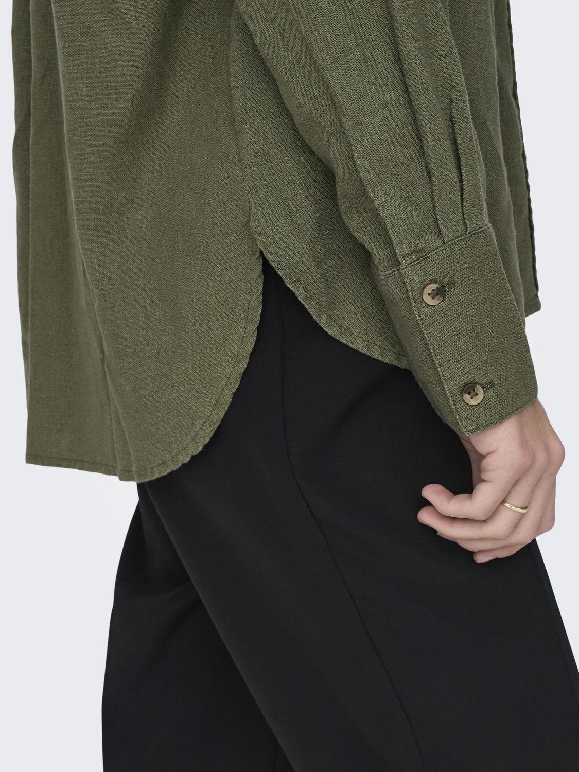 JDY Hemdbluse »JDYSAY L/S LINEN LOOSE SHIRT WVN NOOS«