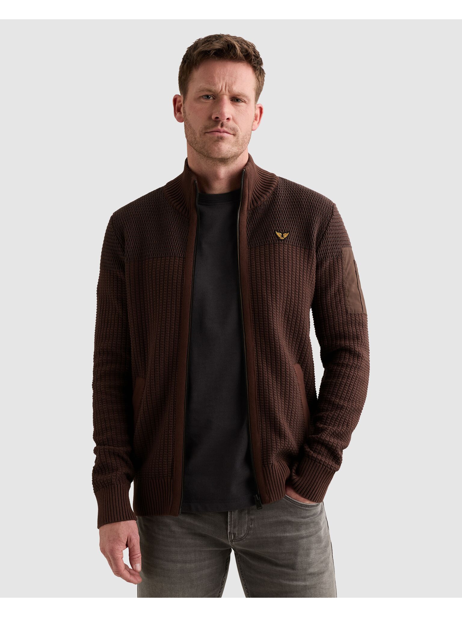 PME LEGEND Cardigan mit markanter Struktur, Baumwolle, Regular Fit