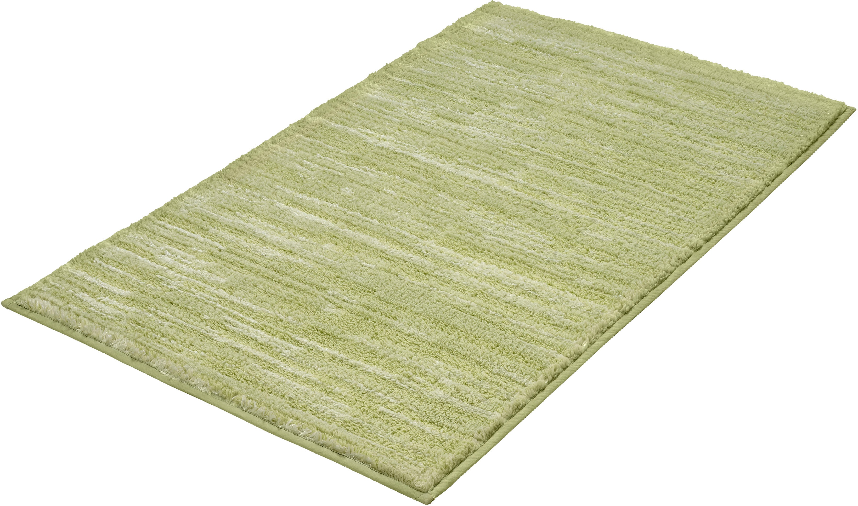 Kleine Wolke Badematte "Glow, Badvorleger, Badezimmer Teppich" Höhe 14 mm rutschhemmend beschichtet fußbodenheizungsgeeignet Badteppich, Uni Farben, Streifen Struktur, Hoch-Tief Effekt