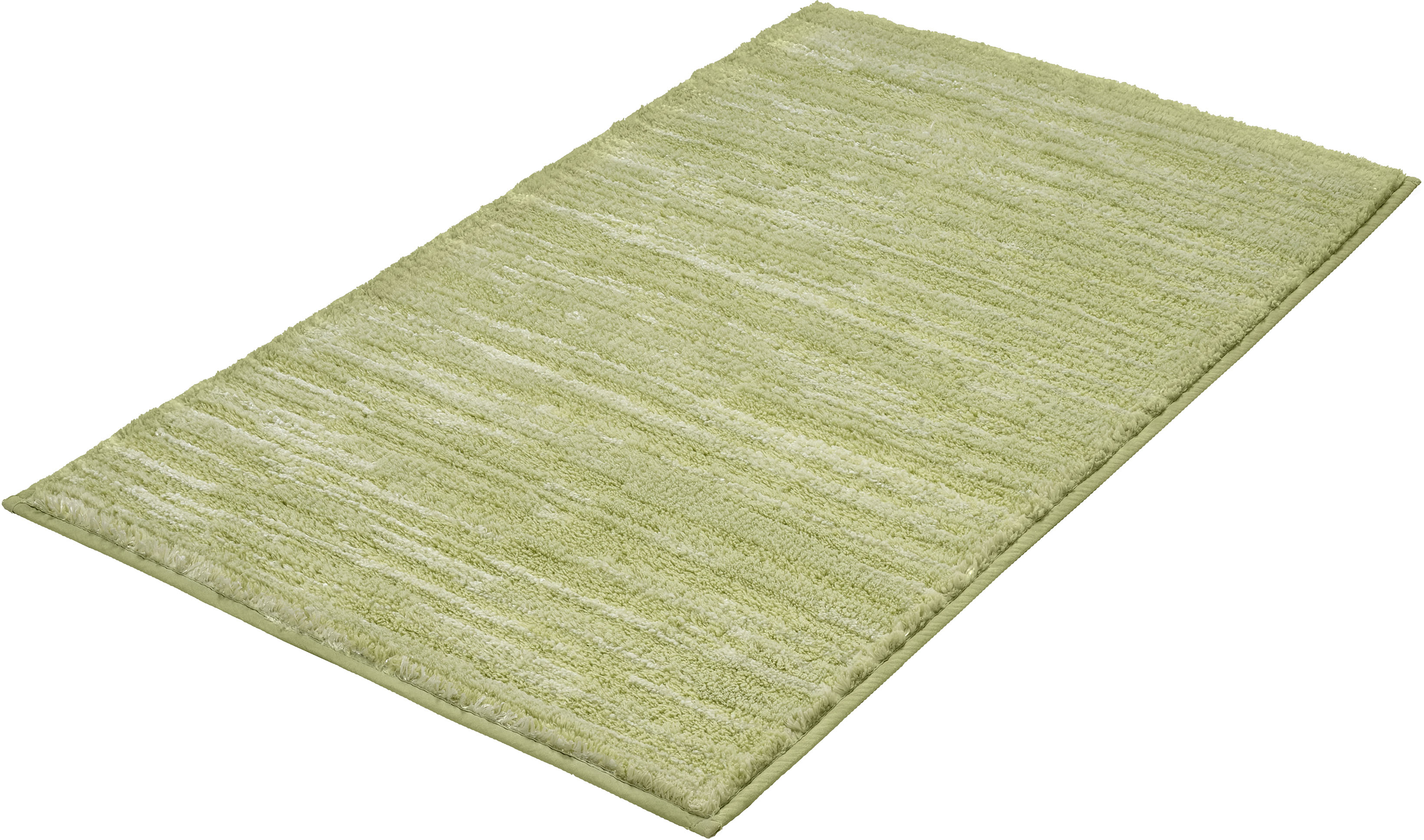 Kleine Wolke "Glow, Badvorleger, Badezimmer Teppich" Höhe 14 mm rutschhemmend beschichtet fußbodenheizungsgeeignet Badteppich, Uni Farben, Streifen Struktur, Hoch-Tief Effekt