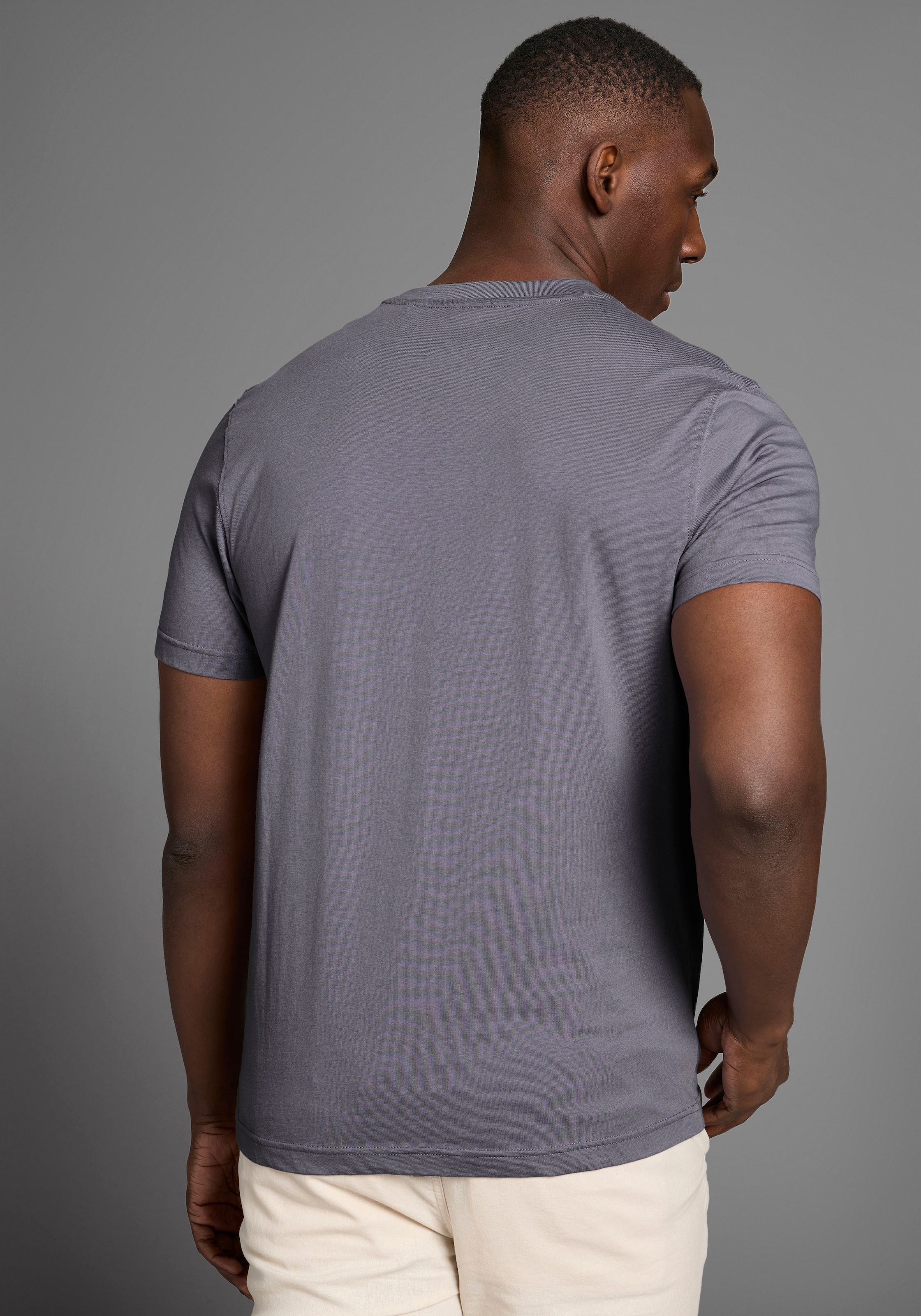 DELMAO Rundhalsshirt, Kurzarm, Regular Fit, basic, aus 100% Baumwolle