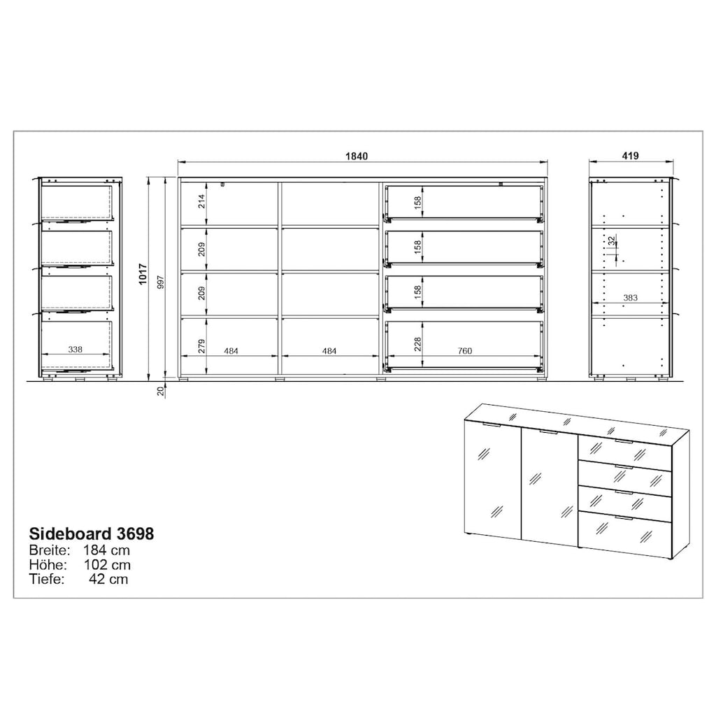 GERMANIA Sideboard »Oakland«