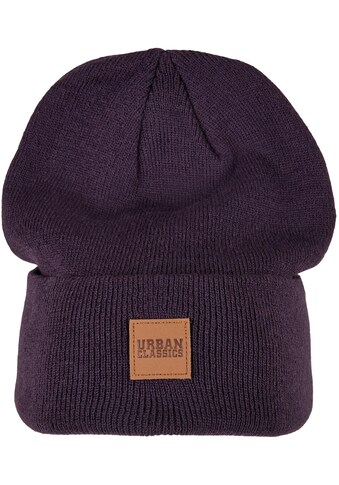 Beanie »Urban Classics Unisex Synthetic Leatherpatch Long Beanie«, (1 St.)