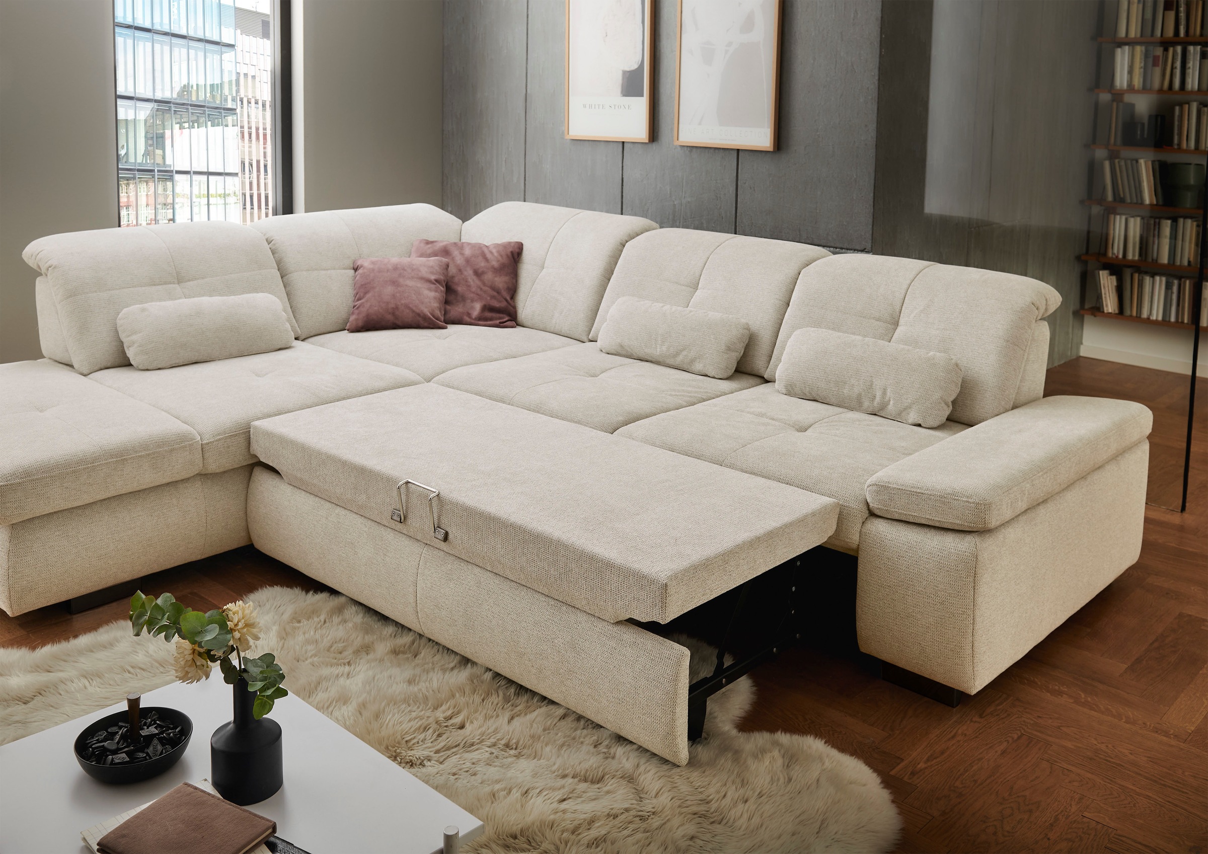 Die PlanBar Ecksofa »MP-IN16012 L-Form Kaltschaum-Polsterung«, inkl. Sitztiefenverstellung, optional mit Funktionen