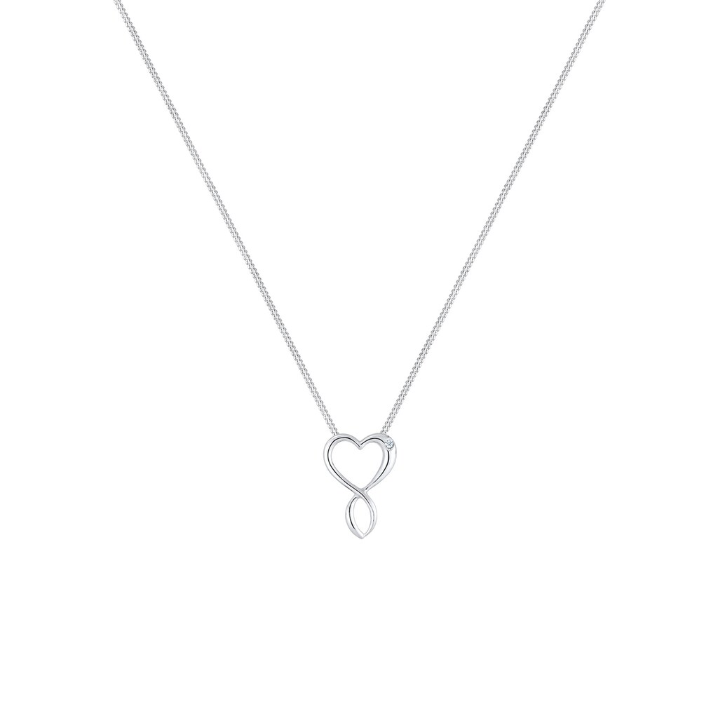 Elli DIAMONDS Collierkettchen »Herz Infinity Diamant (0.03 ct.) 925 Silber«