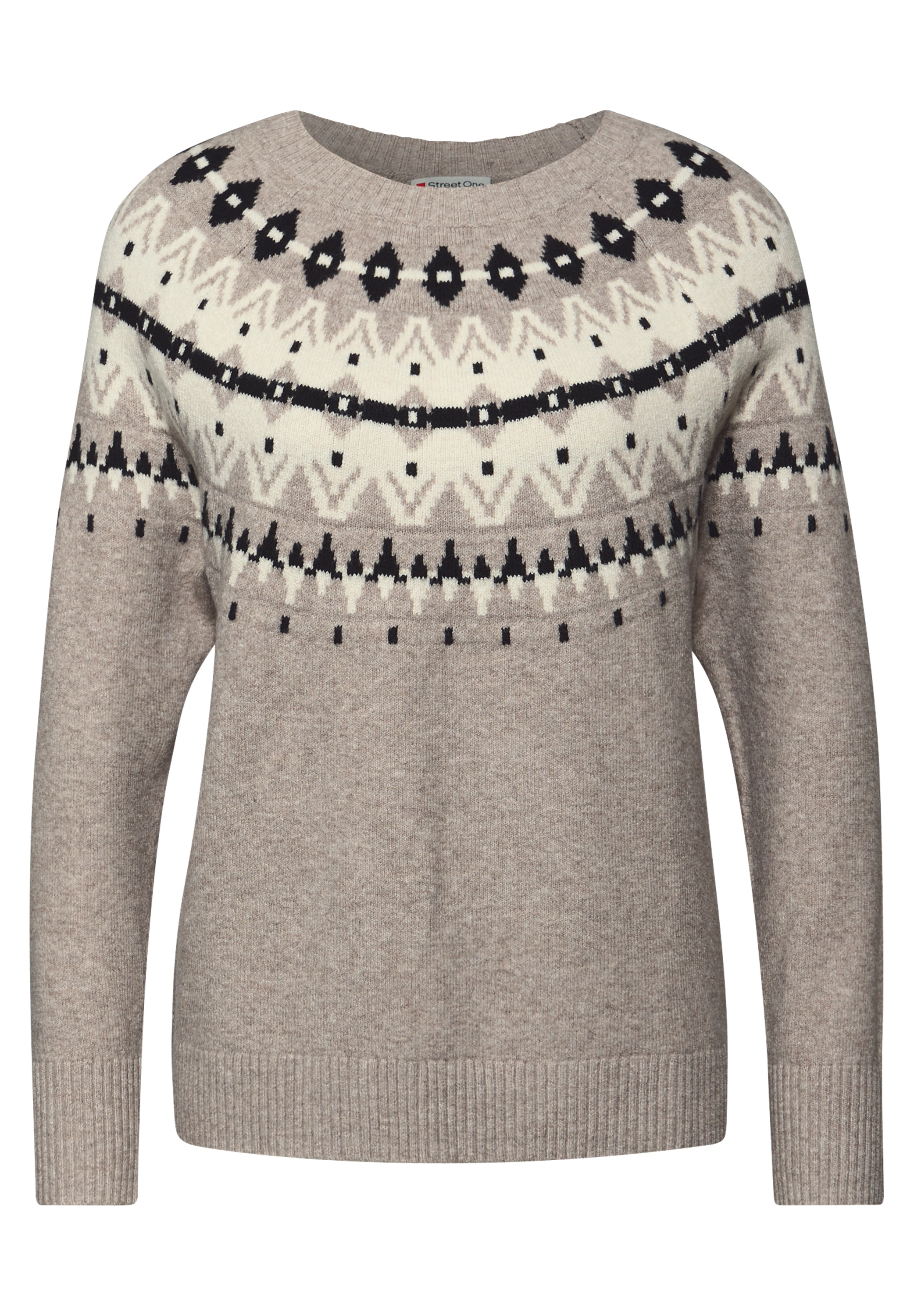 STREET ONE Rundhalspullover aus elastischem Materialmix