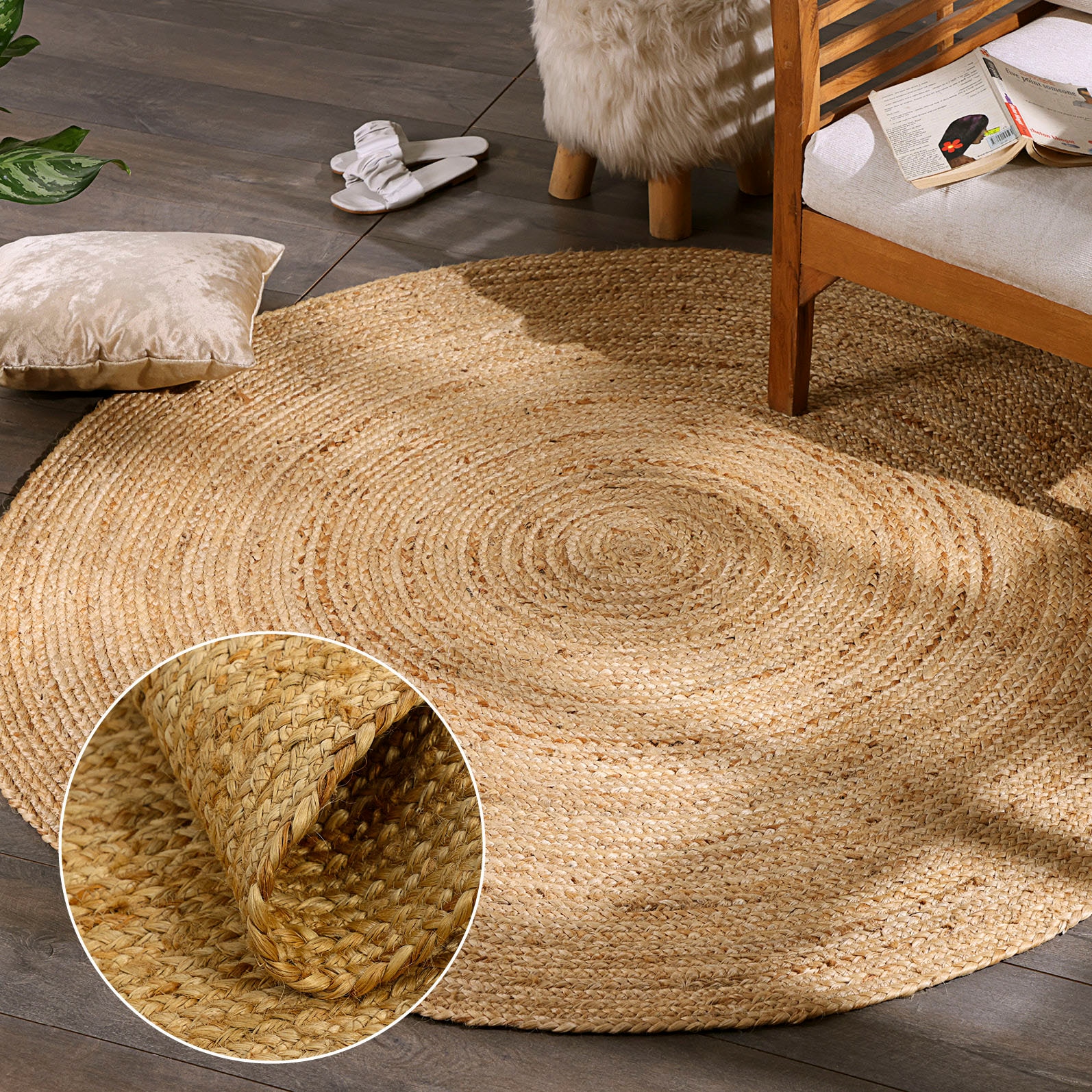 Accessoires Naturfaser, »Lola«, Möbel | Wendeteppich, BAUR handgeflochten, Teppich & Myflair rund, Wohnzimmer Boho-Style,