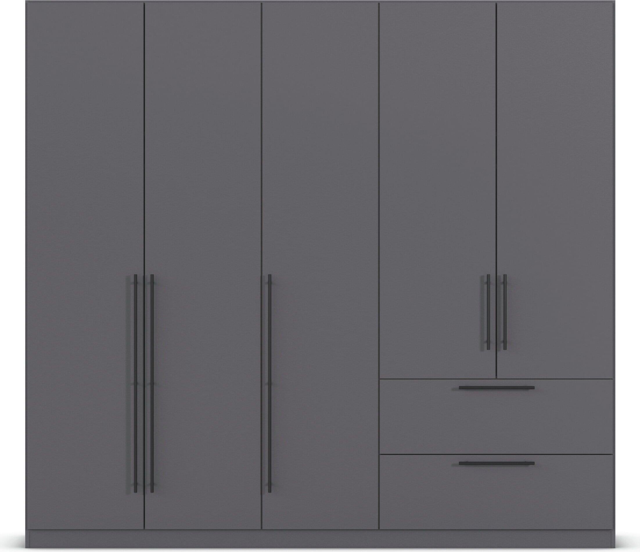 rauch Kleiderschrank »Drehtürenschrank Schrank Garderobe Wäscheschrank Schlafzimmer AVOLA«, (in 3 verschiedenen Ausstattungen BASIC/CLASSIC/PREMIUM), mit hochwertigen Stangengriffen aus Metall in Schwarz MADE IN GERMANY