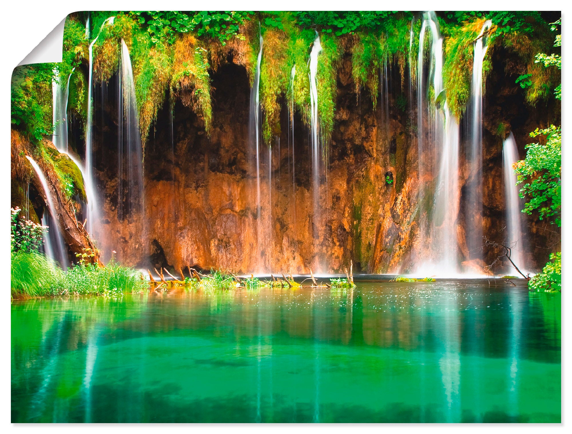 Artland Wandbild "Schöner Wasserfall im Wald", Gewässer, (1 St.), als Leinw günstig online kaufen