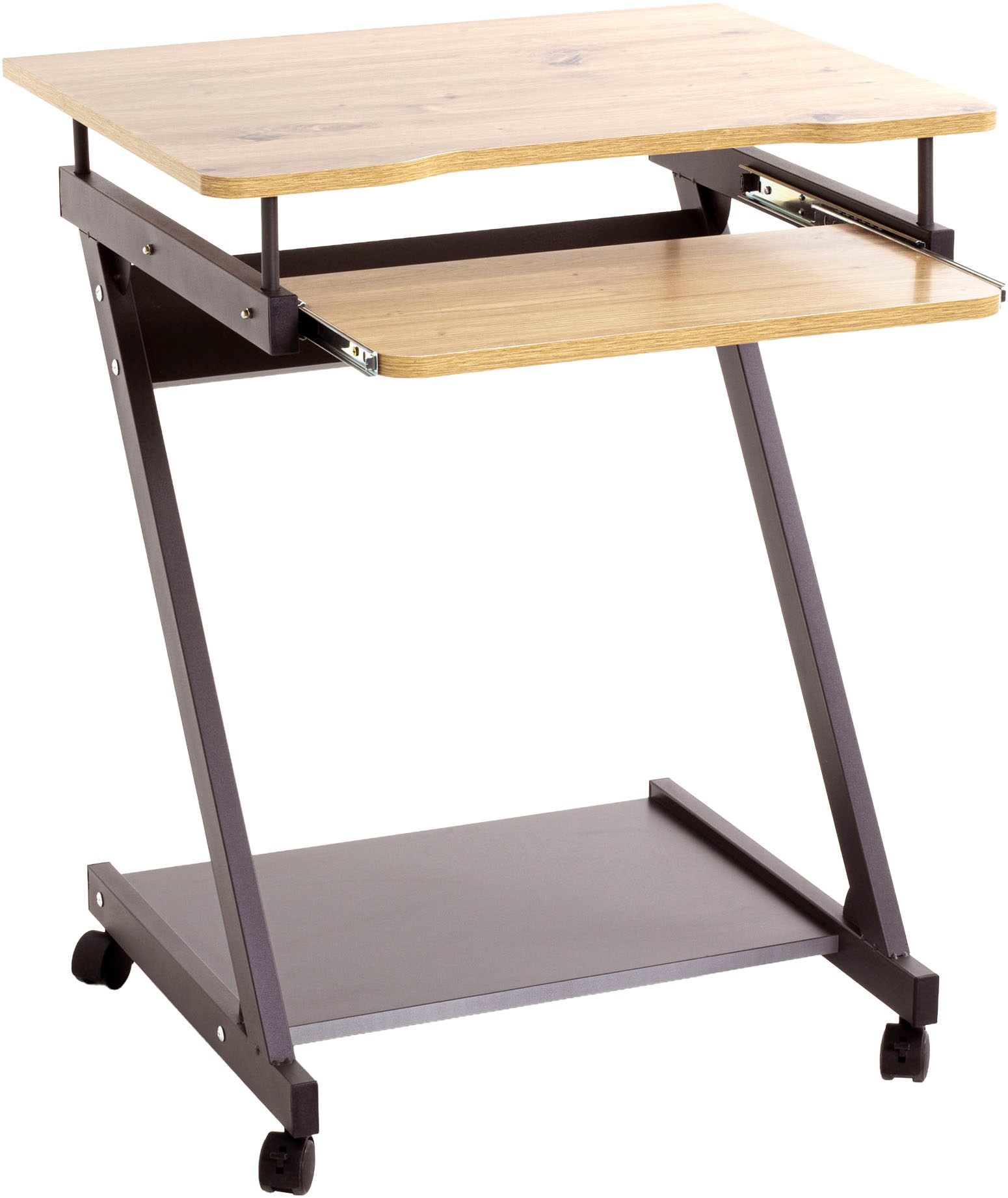 HAKU Computertisch "IT-Wagen, Notebookwagen, Schreibtisch" 1 Stk. tlg. rechteckig - aus MDF Braun B/T/H 60/49/76 cm