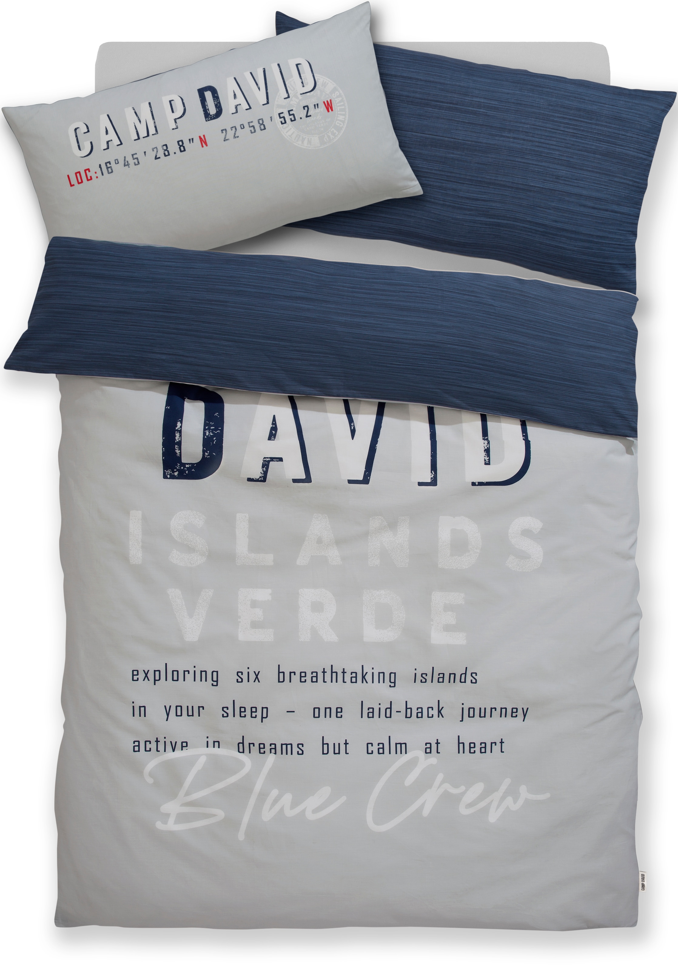CAMP DAVID Wendebettwäsche »Jerre« 2 tlg. NEUHEIT! Bettwäsche ab 135x200cm, mit Schriftzug