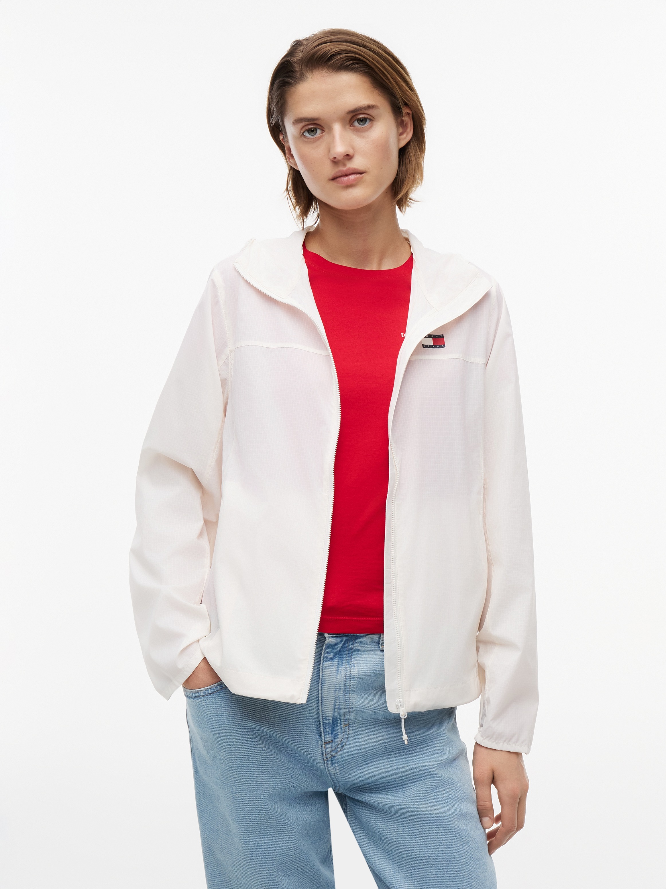Tommy Jeans Blouson "TJW OUTDOOR SHELL JACKET" mit Kapuze Kunstfaser