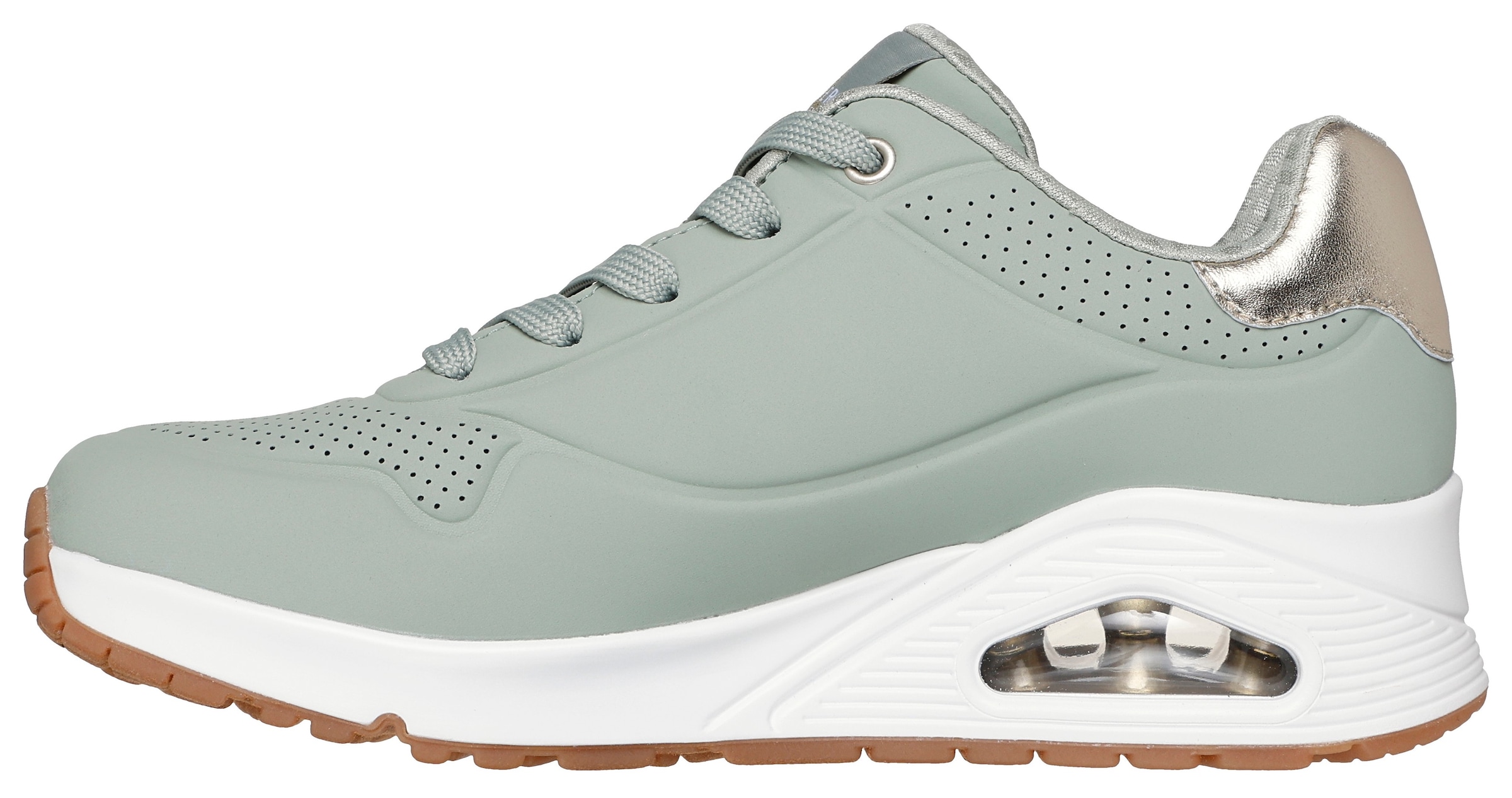 Skechers Sneaker »UNO GOLDEN AIR«, Freizeitschuh, Halbschuh, Schnürschuh mit Metallic-Einsatz