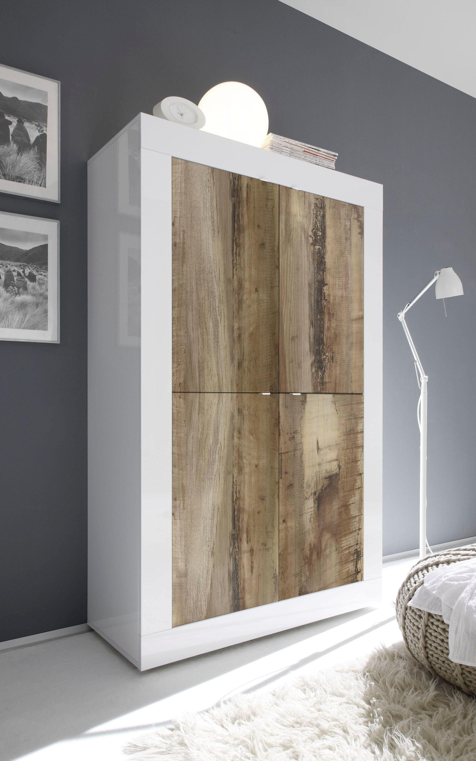 Home affaire Highboard "Basic Höhe 162 cm, Breite 102 cm, Kommode 4 Türen, günstig online kaufen