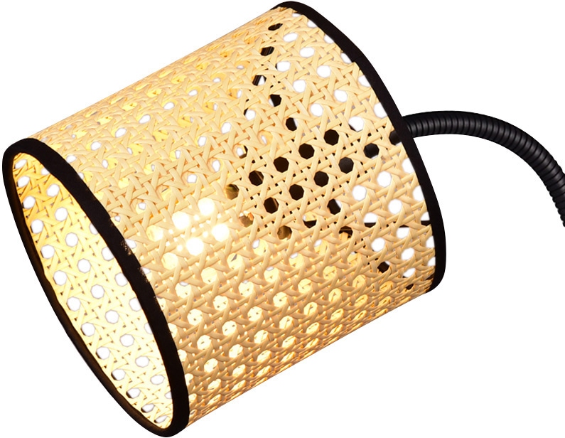 1 Geflecht Stehlampe | Wiener Stehleuchte flammig-flammig, schwenkbar Leuchtenhals mit Lampenschirm, Leonique »Jules«, BAUR