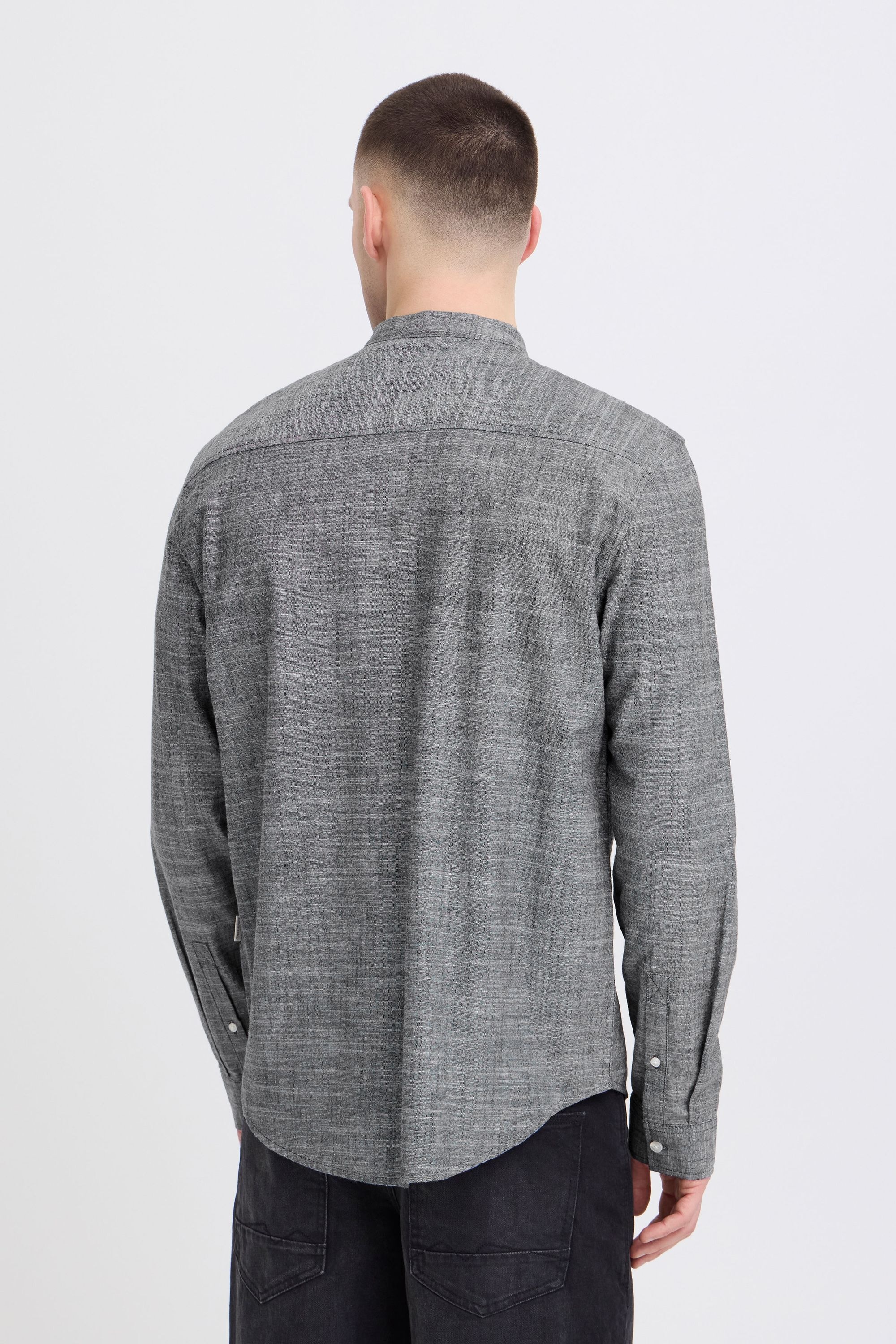 Blend Langarmhemd »BHDaris« Meliertes Langarmhemd mit Mandarinkragen