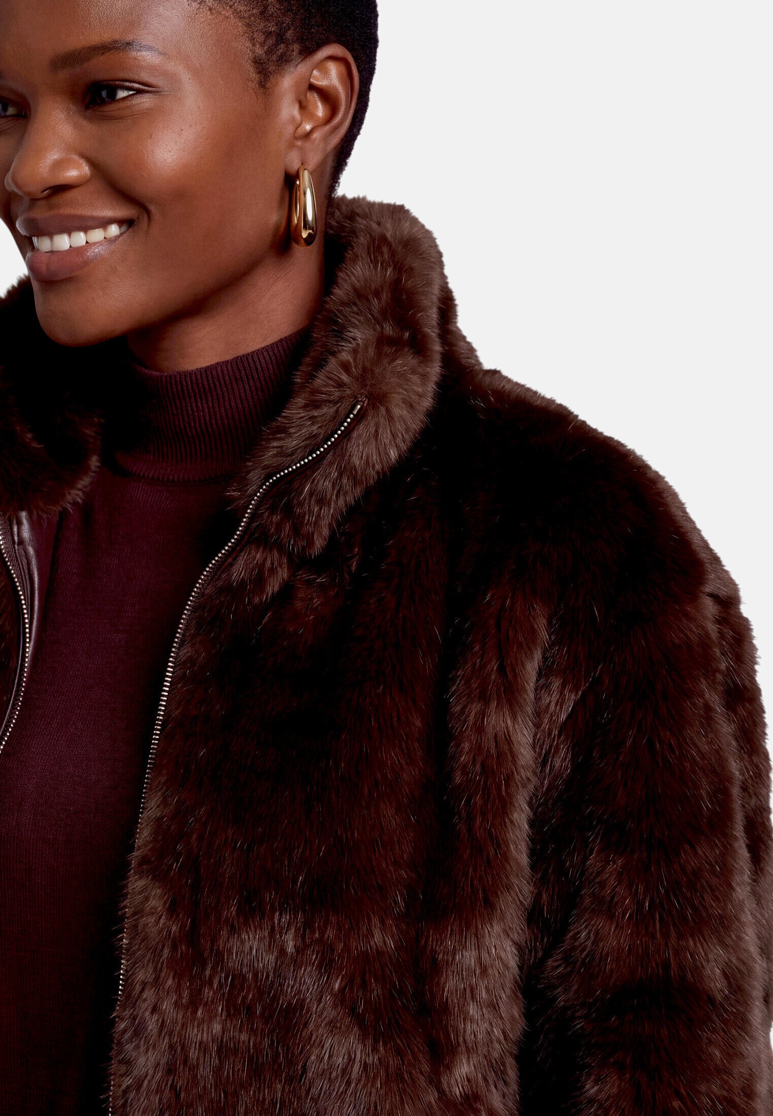 Zero Plüschjacke »Damen mit Reißverschluss«