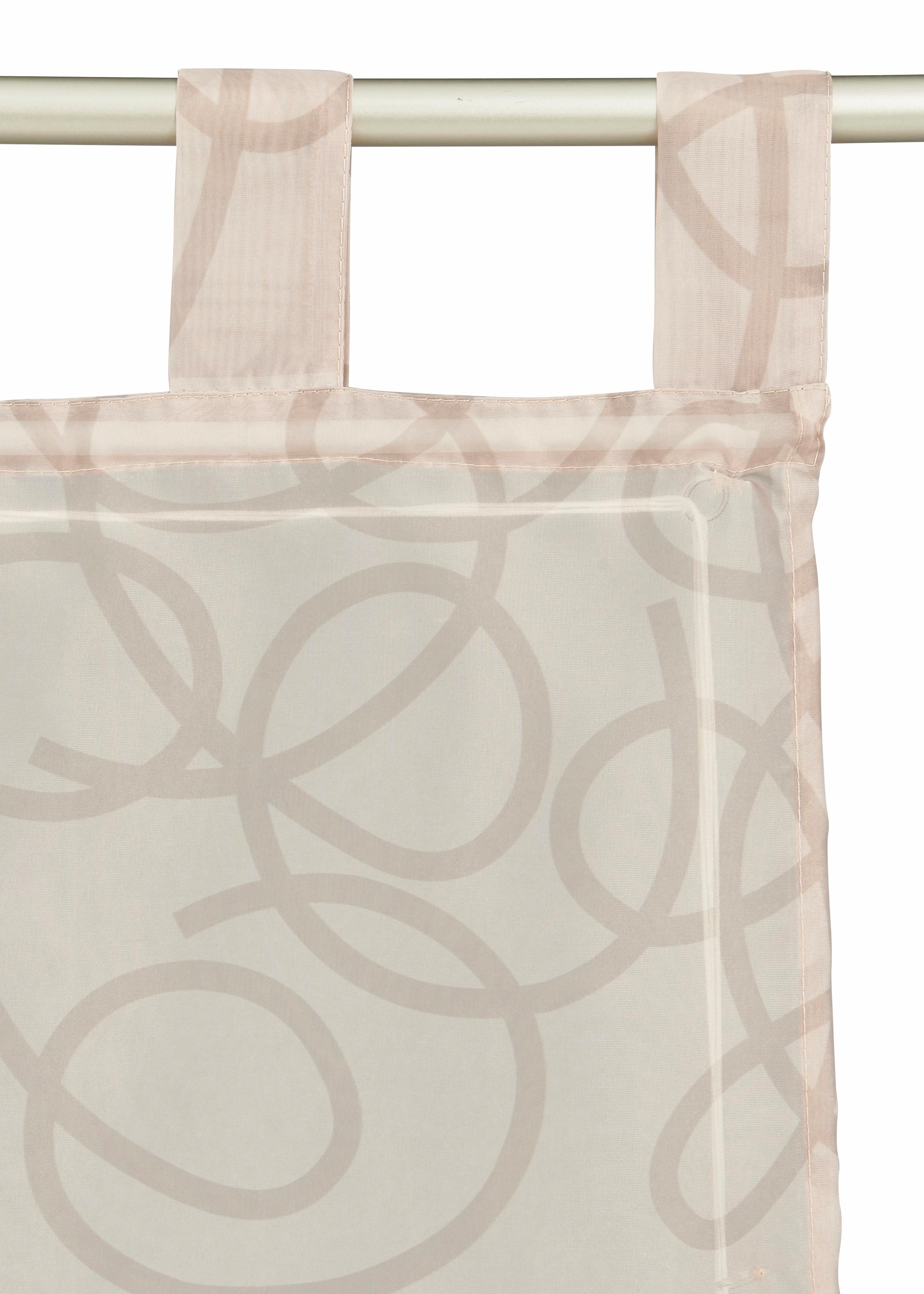 Thumbnail - my home Raffrollo "Tanaro" mit Schlaufen halbtransparent, Voile, Polyester, einseitig mit Schlingen-Motiv