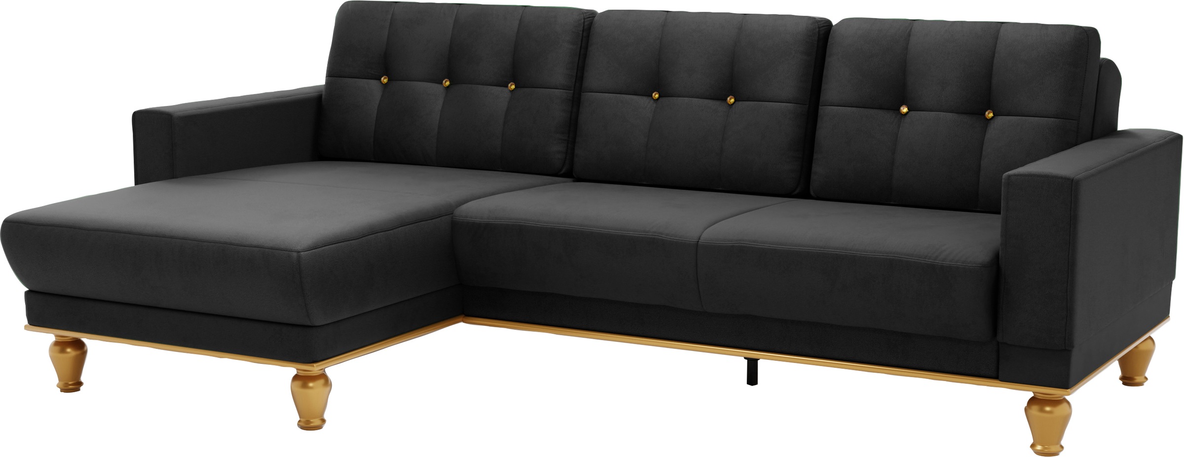 sit&more Ecksofa »Orient 5 L-Form«, mit Strass-Stein, wahlweise mit Bettfunktion und Bettkasten