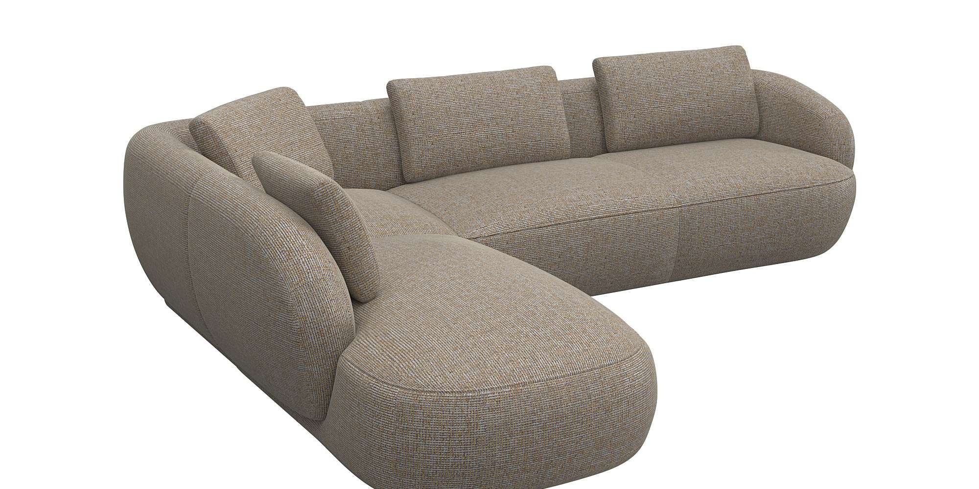 FLEXLUX Ecksofa "Torino, rund, L-Form, Sofa-Ecke mit Ottomane", Modernes, o günstig online kaufen