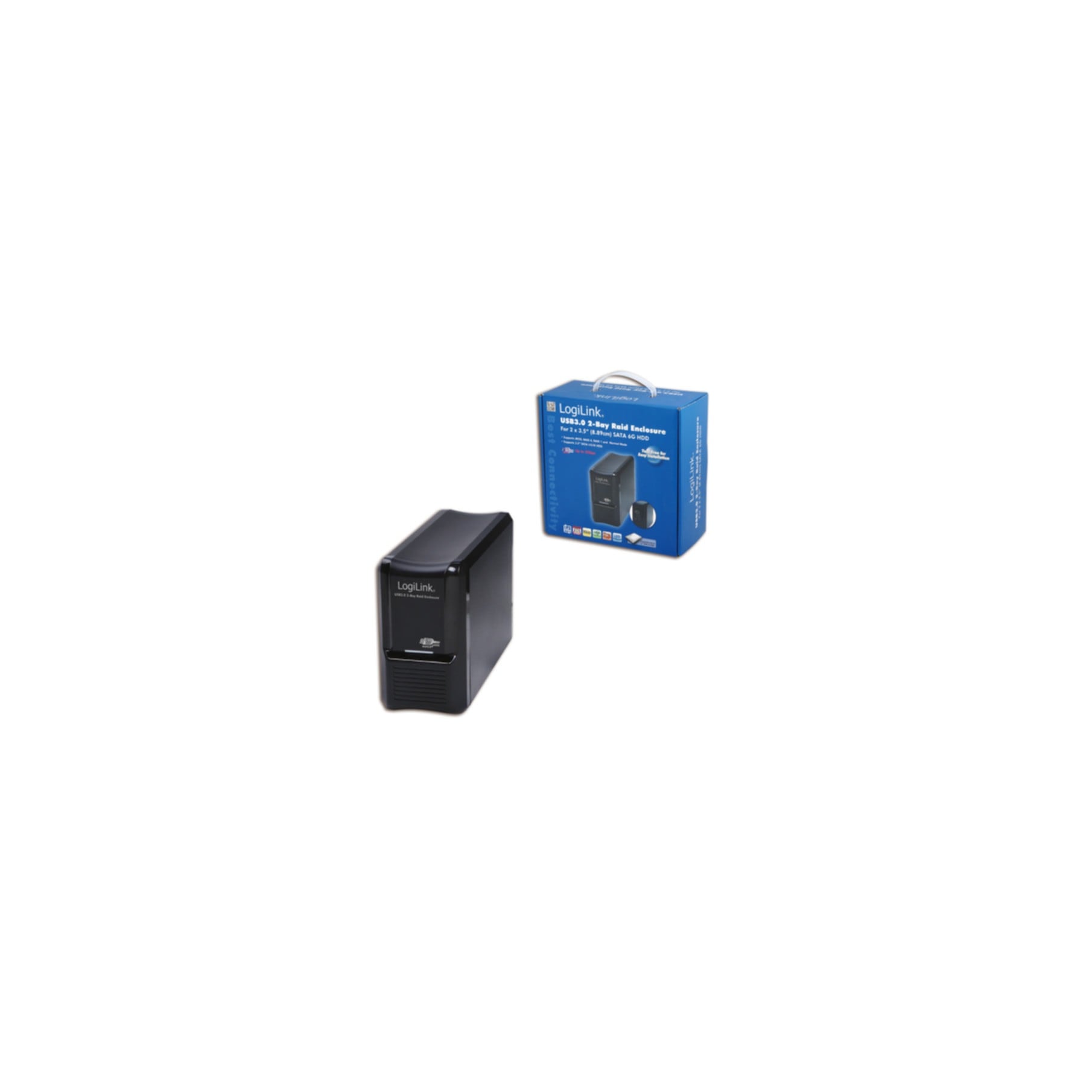 LogiLink HDD-Festplatte »USB 3.0 2-Bay RAID-Gehäuse für 2x 3,5" SATA III HDD«, 3,5 Zoll, Anschluss USB 3.0
