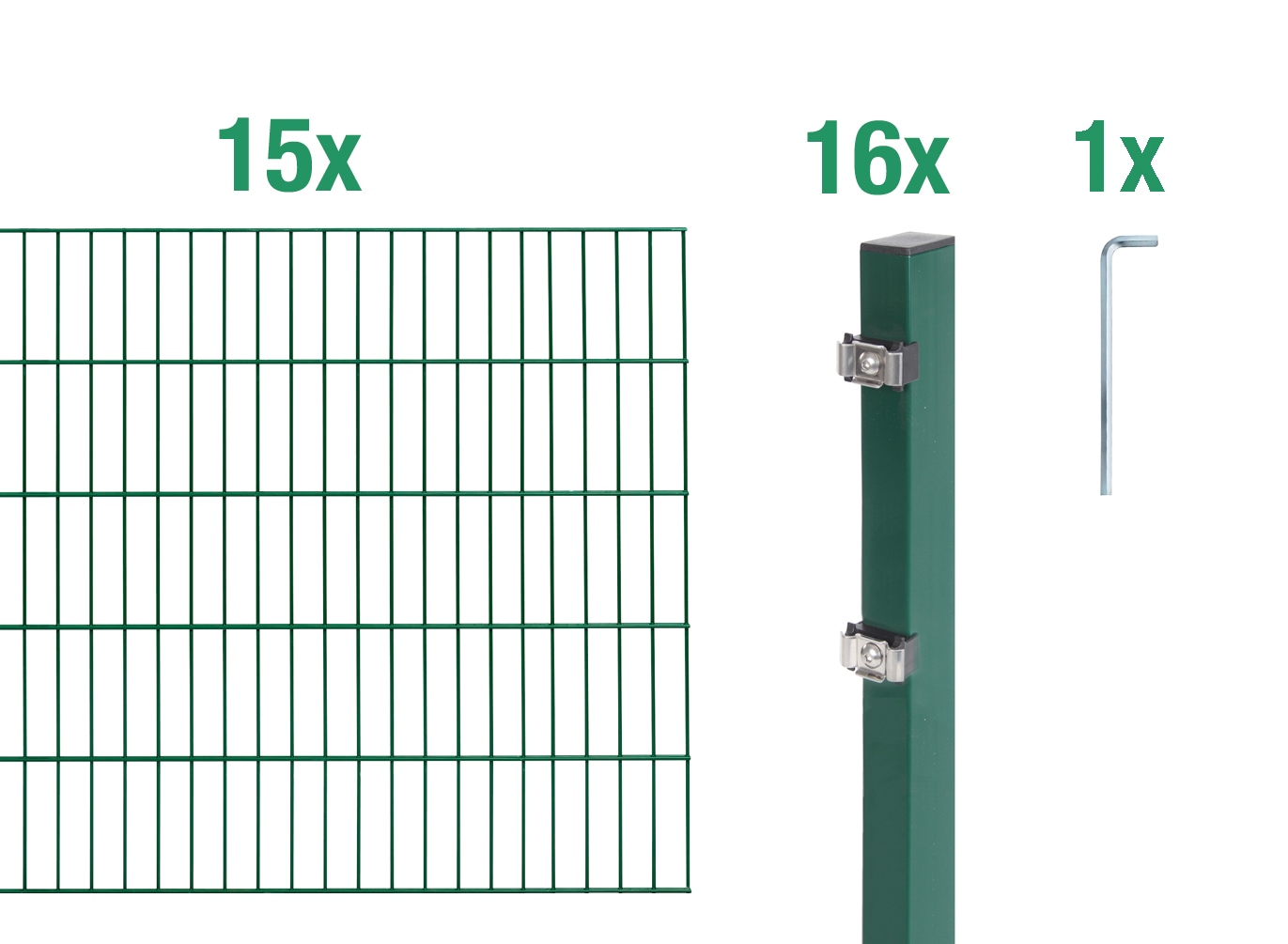 Alberts Doppelstabmattenzaun "Grundset" Höhe: 80-200 cm, Gesamtlänge: 4-30 m, zum Einbetonieren