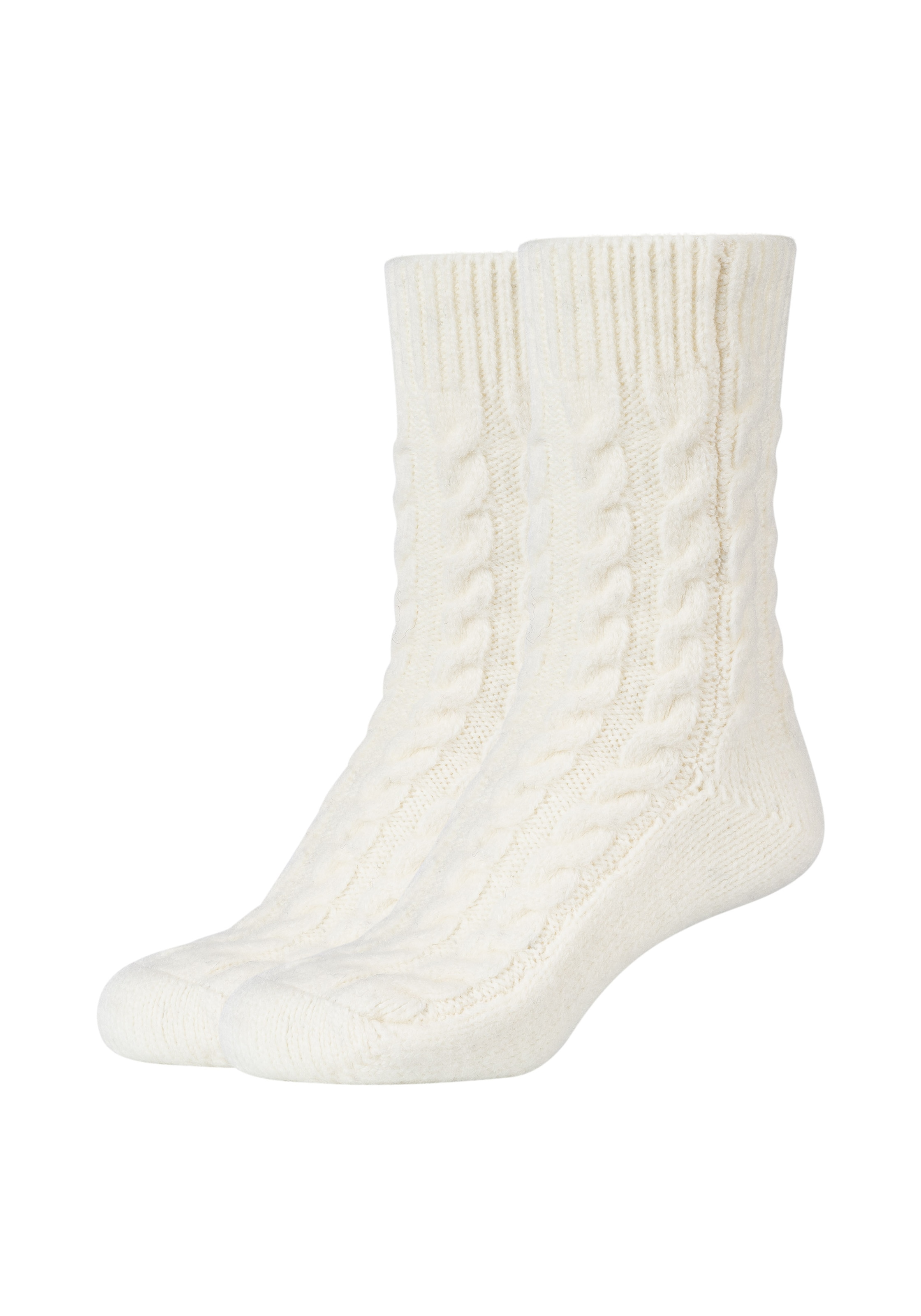 Camano Socken "warm & cozy" 2 Stk. tlg. mit Zopfmuster, Rippenbündchen günstig online kaufen