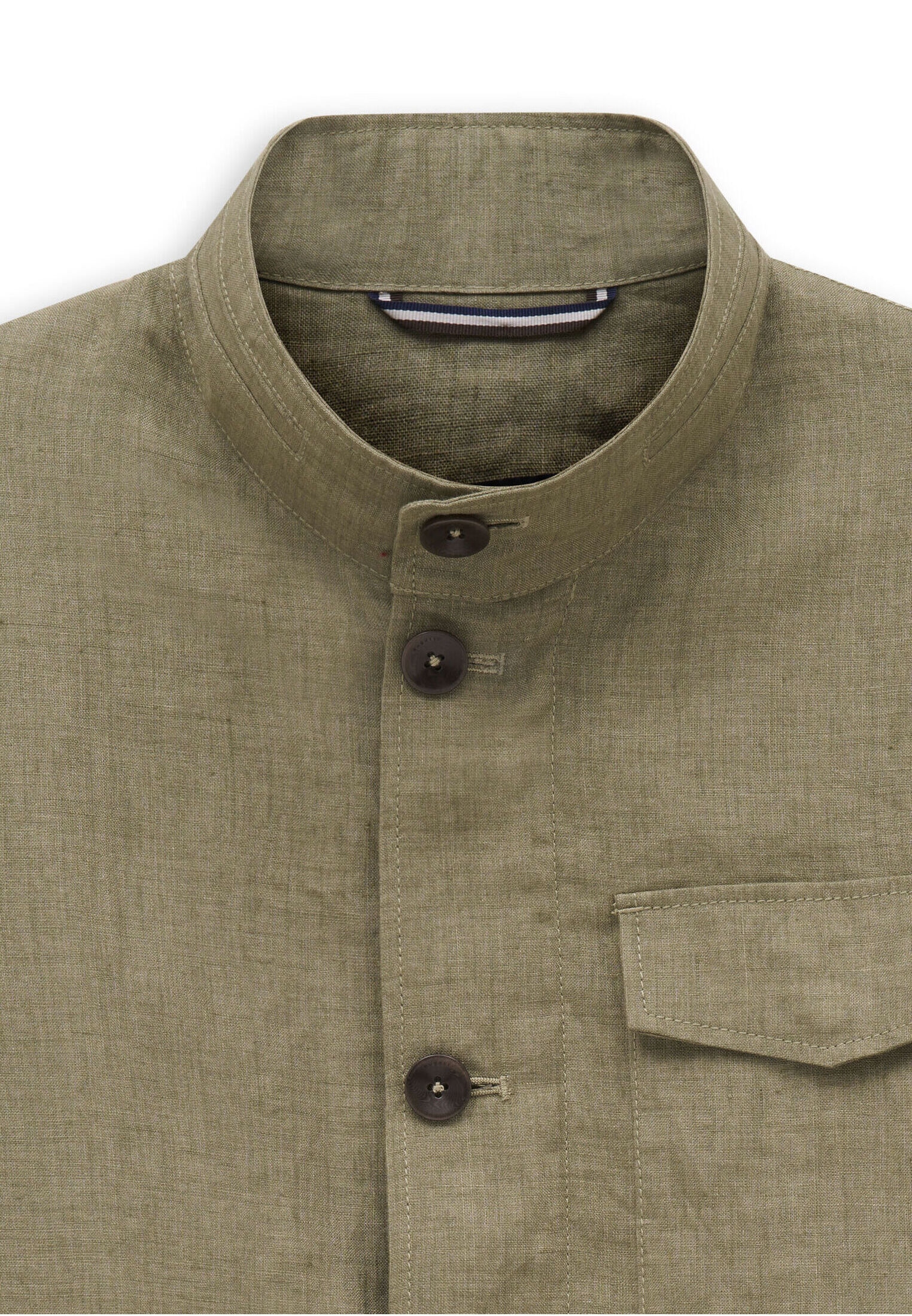 bugatti Kurzjacke »Regular Fit« Pure linen mit Stehkragen