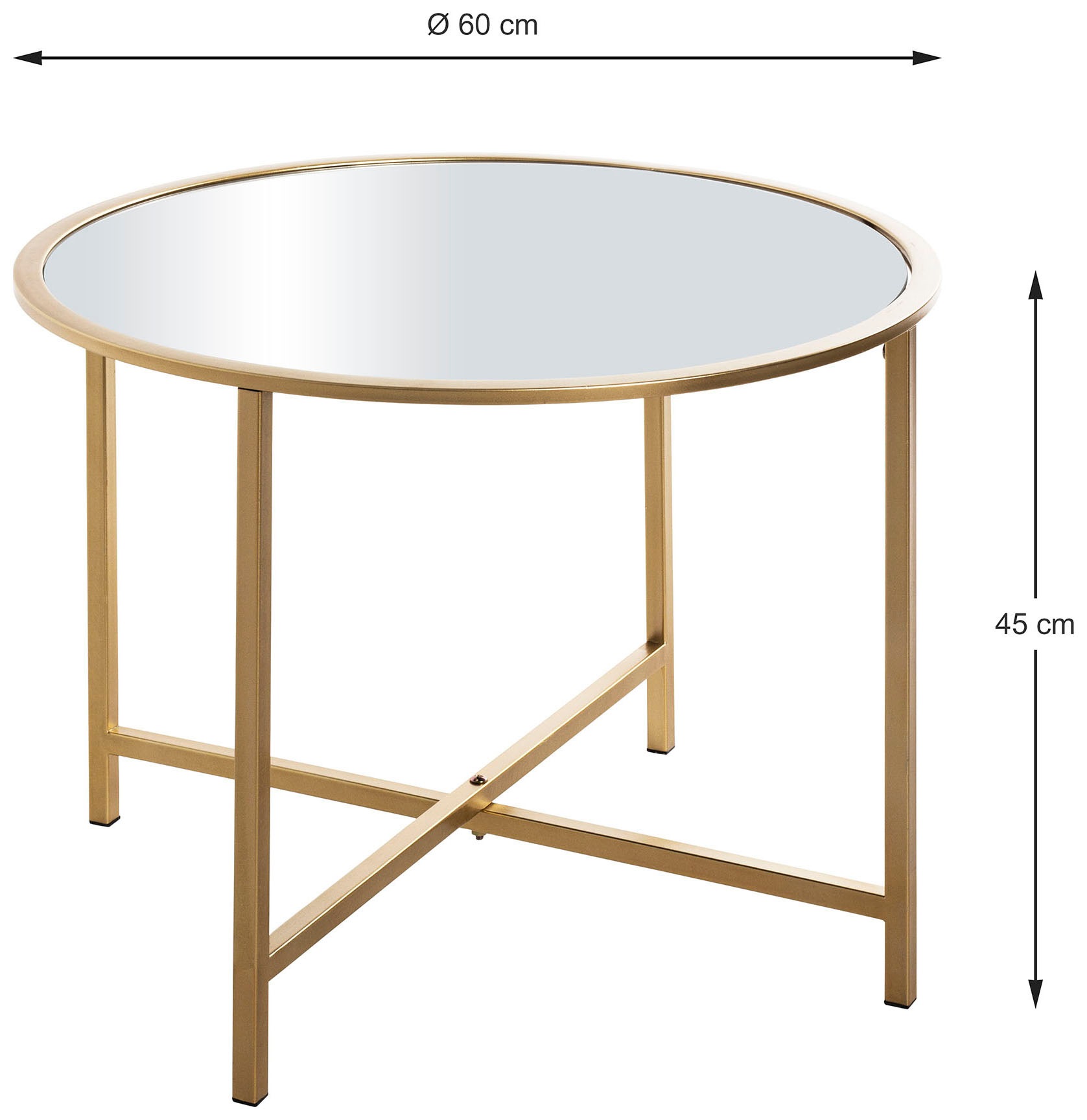 HAKU Beistelltisch »Sofatisch, Wohnzimmertisch« 1 Stk. tlg. rund - aus Metall Gold - Ø/H 60/45 cm