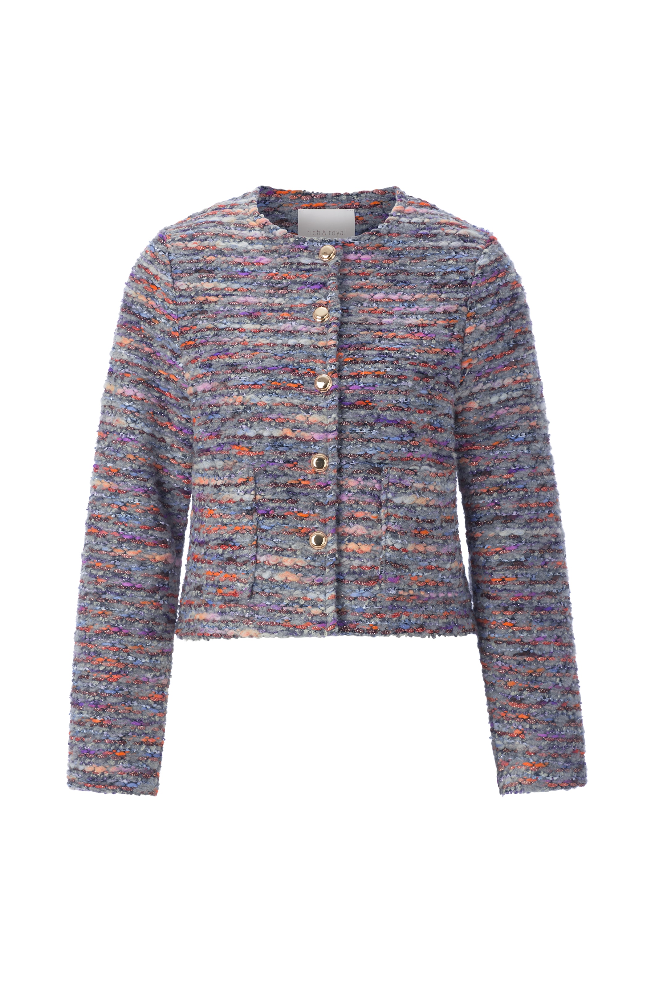 RICHROYAL Bouclèjacke, in Multicolor, gerade Form