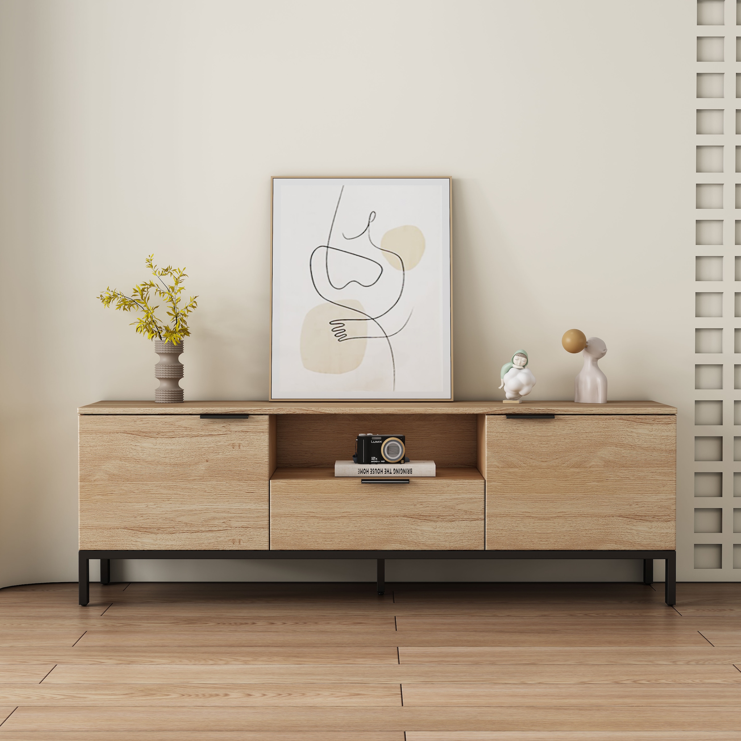 OTTO home TV-Board »Jorinde« Melaminoberfläche, flexibler Stauraum und robustes Metallgestell