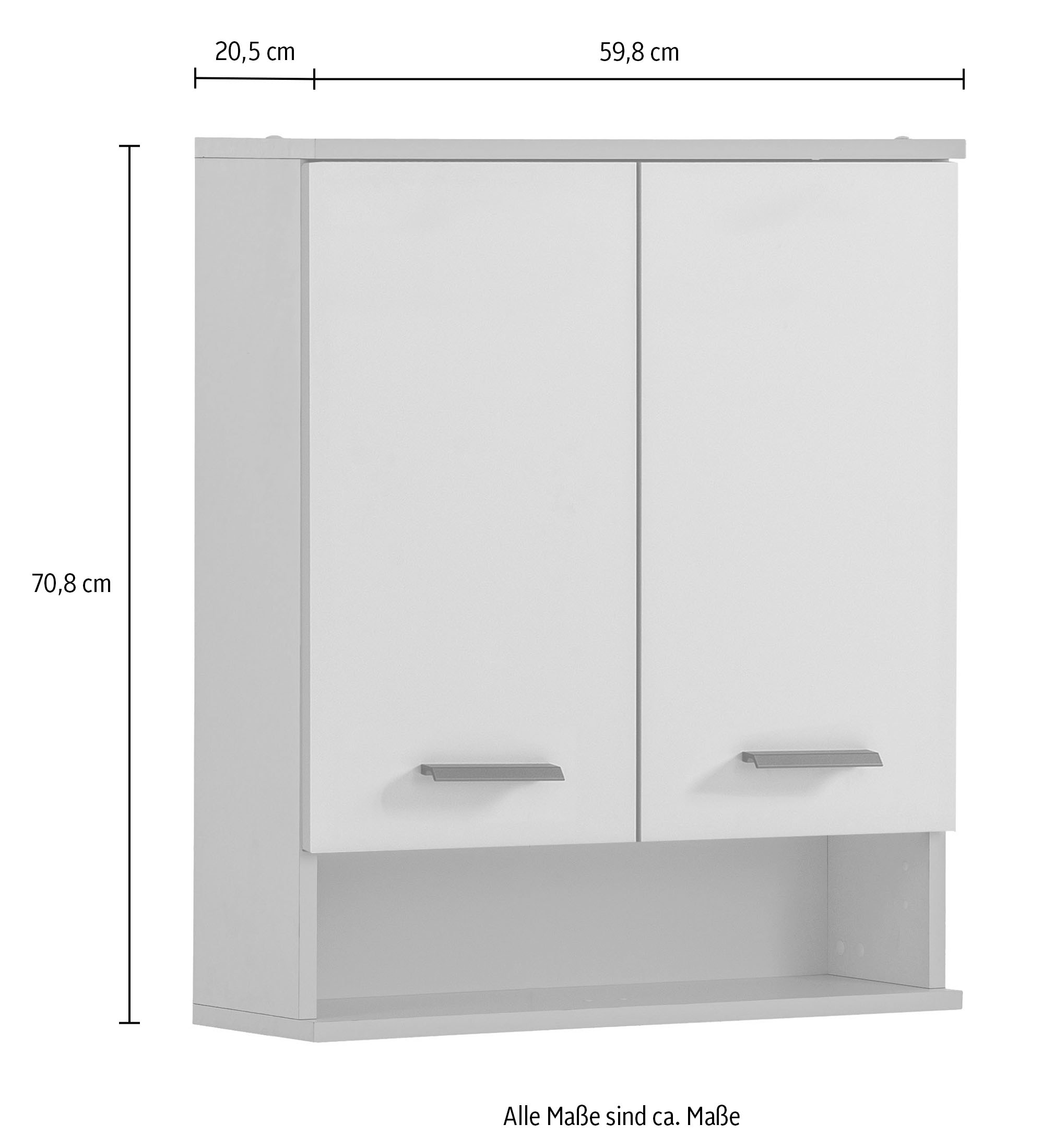 Schildmeyer Hängeschrank »Palermo, Made in Germany«, Breite 60 cm, verstellbarer Einlegeboden, Metallgriffe