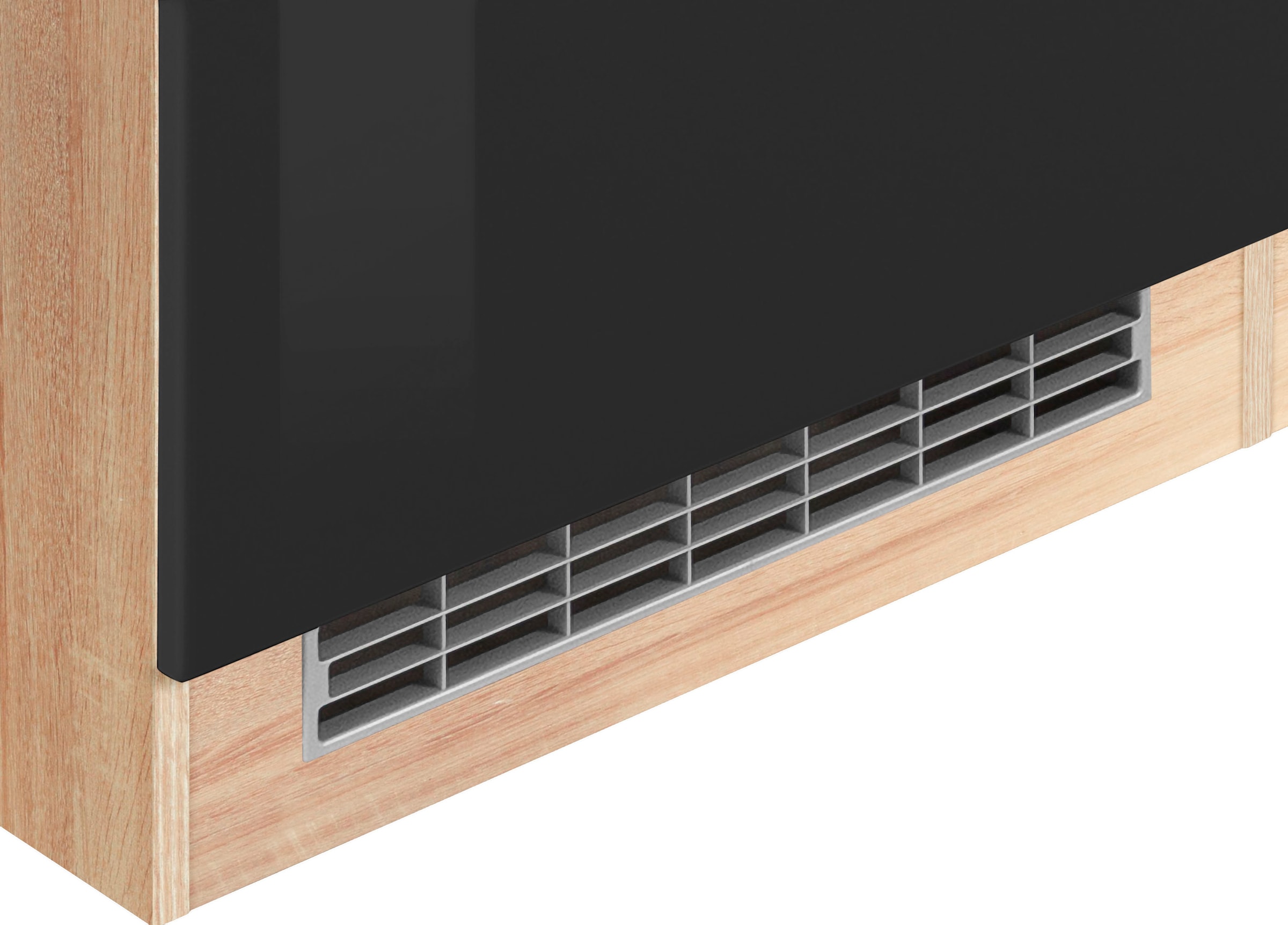 KOCHSTATION Küchenzeile »KS-Brindisi«, Breite 220 cm, wahlweise mit E-Geräten, mit MDF-Fronten und Regal