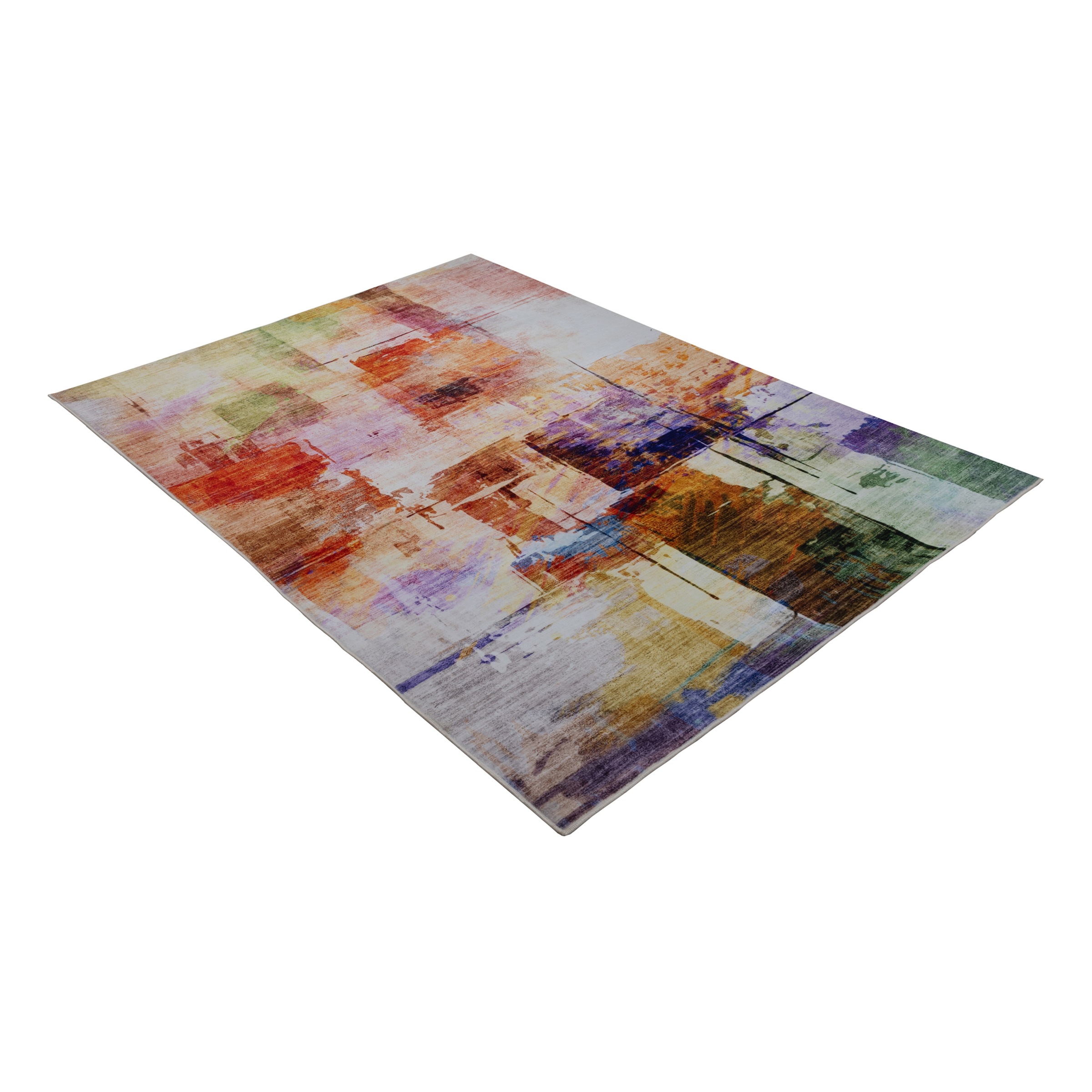 Teppich KAYOOM "Visionary 134", multi, B:160cm H:8mm L:230cm, Polyester, Teppiche, Teppich, Kurzflor, Patchwork Muster, Modernes Muster 2