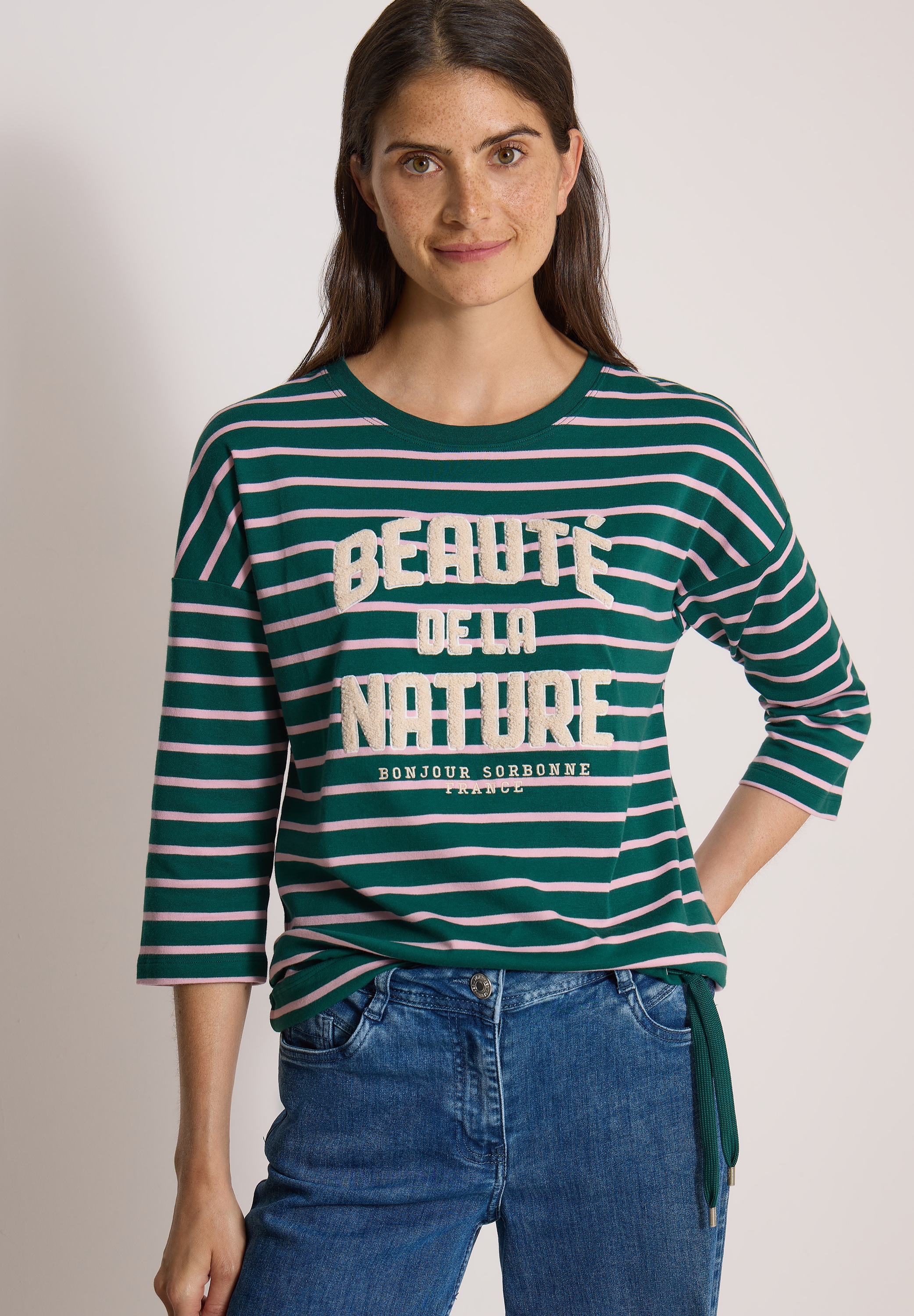 Cecil Rundhalsshirt mit Streifenmuster