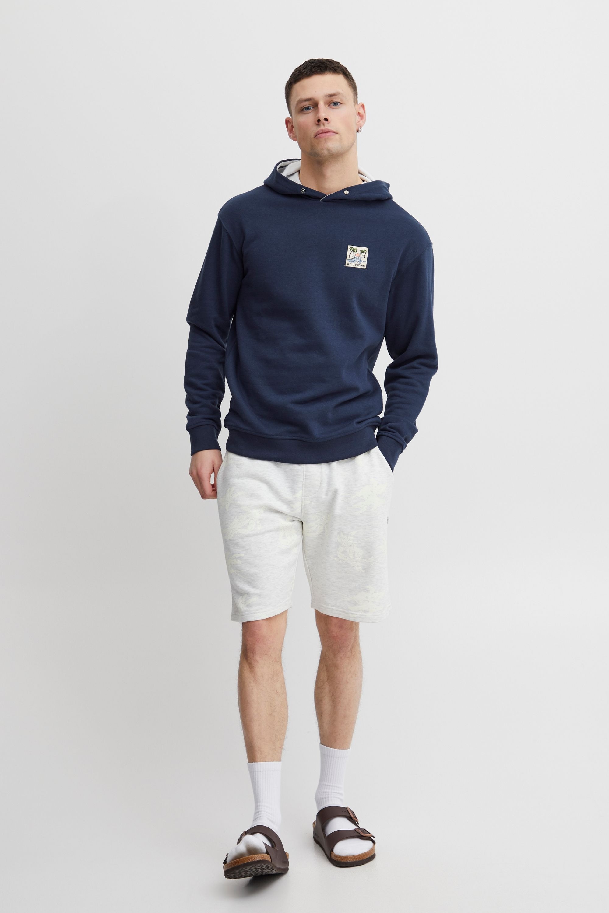 Kapuzenpullover BLEND "Kapuzenpullover BHSweatshirt", Herren, Gr. XXL, blau (marineblaus), Obermaterial: 60% Baumwolle CO. 40% Polyester PES., normal, Pullover Kapuzenpullover 2