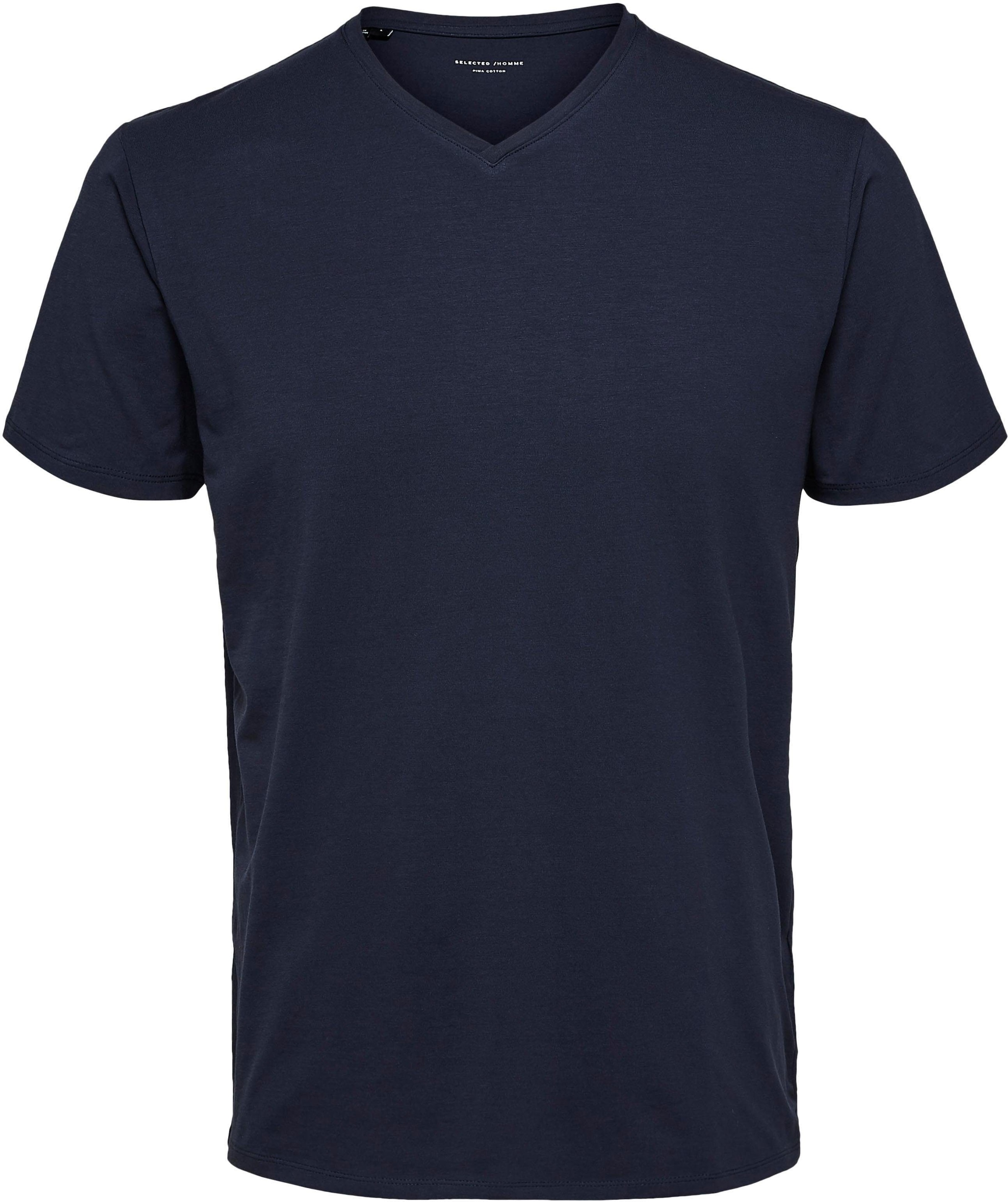 SELECTED HOMME V-Shirt »SLHNEWPIMA SS V-NECK TEE B NOOS«