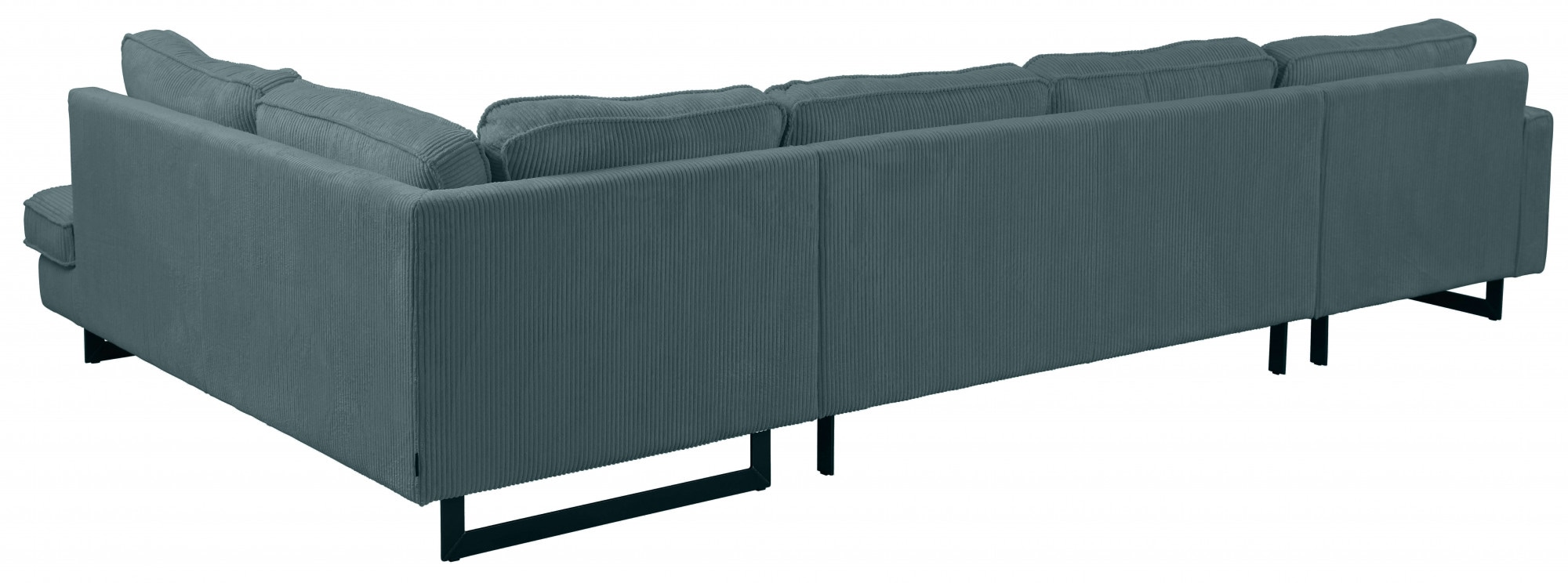 Places of Style Wohnlandschaft »Pinto, 350 cm, U-Form, XXL, mit Ottomanen«, Cord, Feincord, Luxus-Microfaser Leder und Chenille