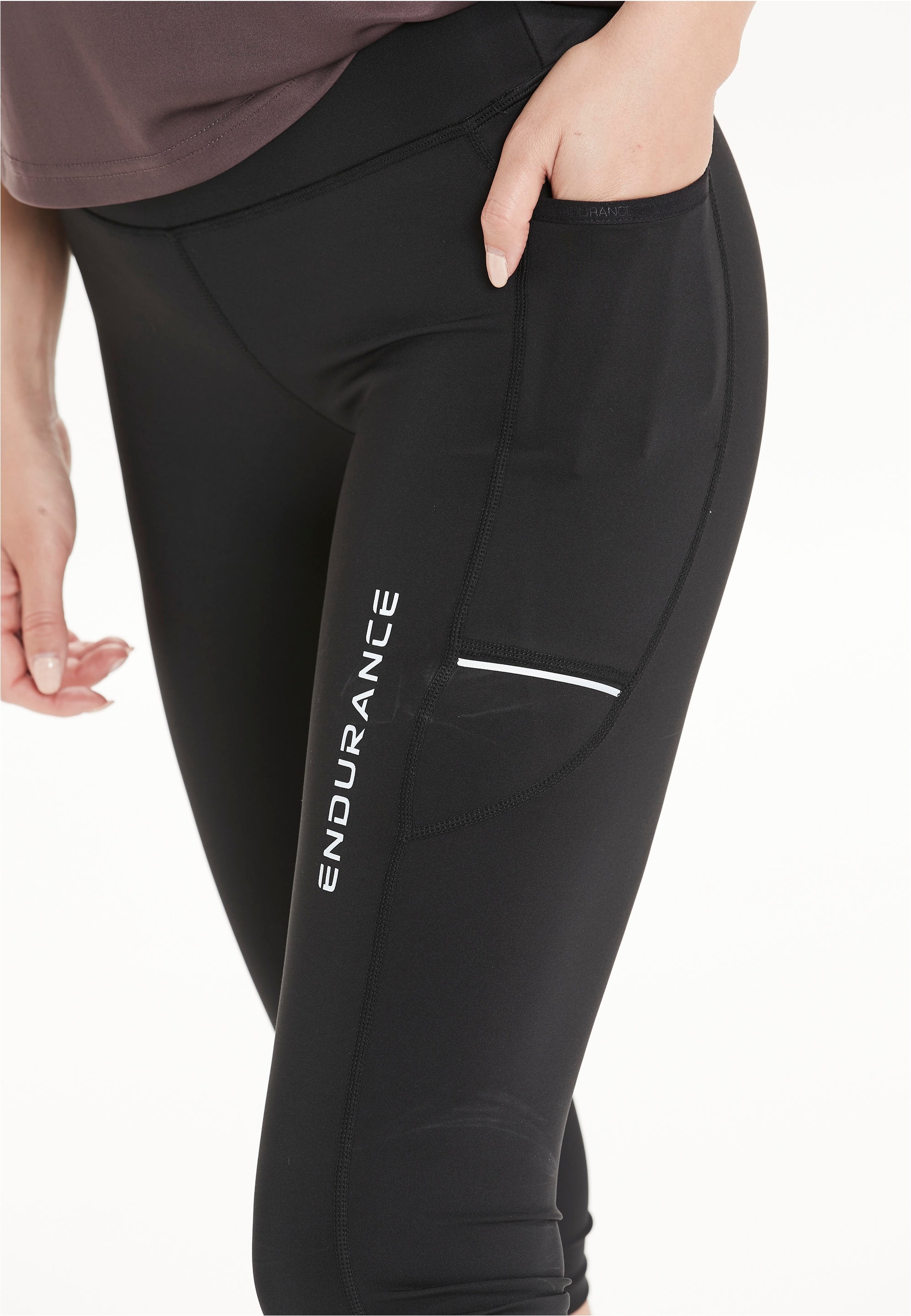 Endurance Energy 2 Women's 3/4 Running Tights Black Size 36 3