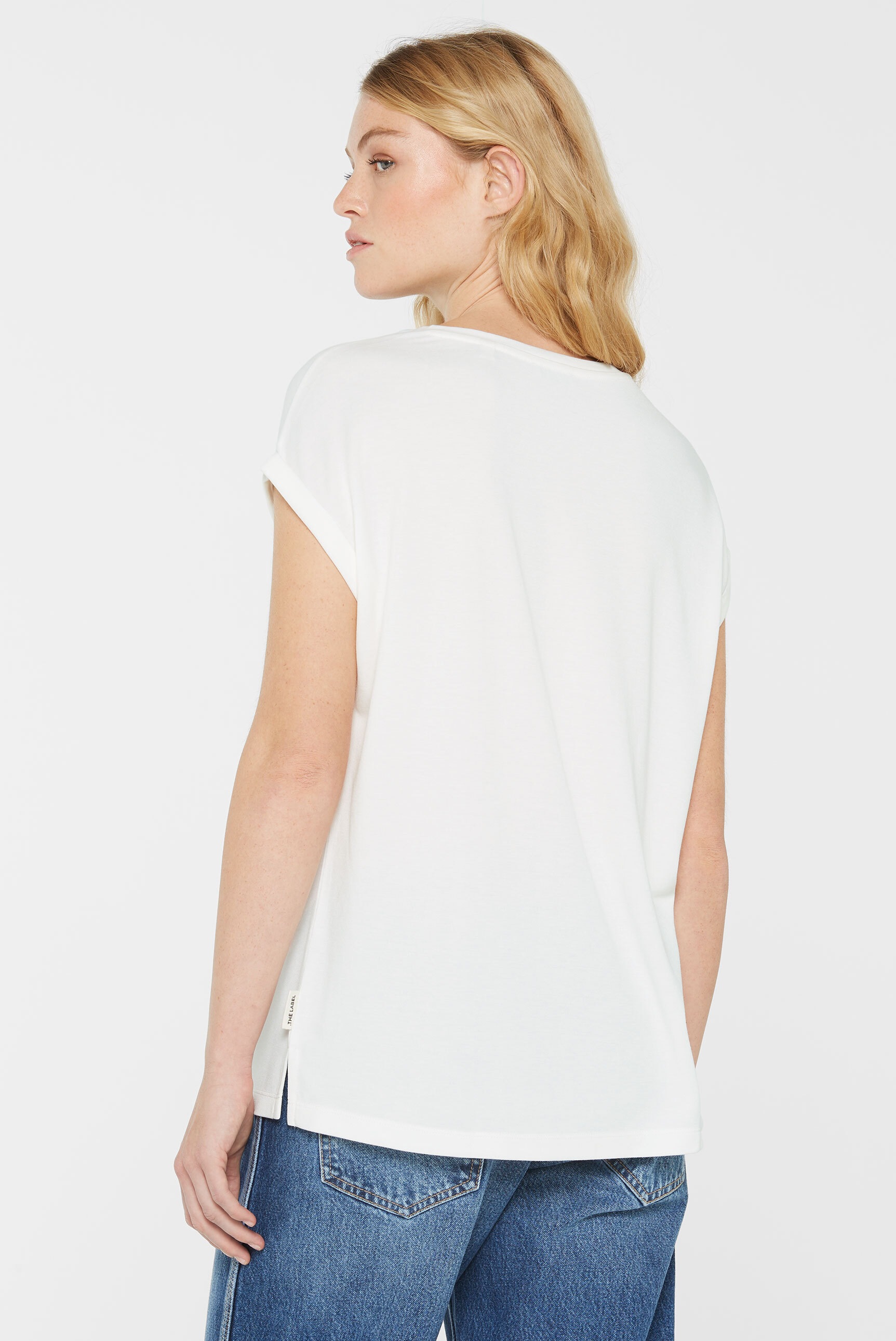 SENSES.THE LABEL Rundhalsshirt, mit überschnittenen Schultern