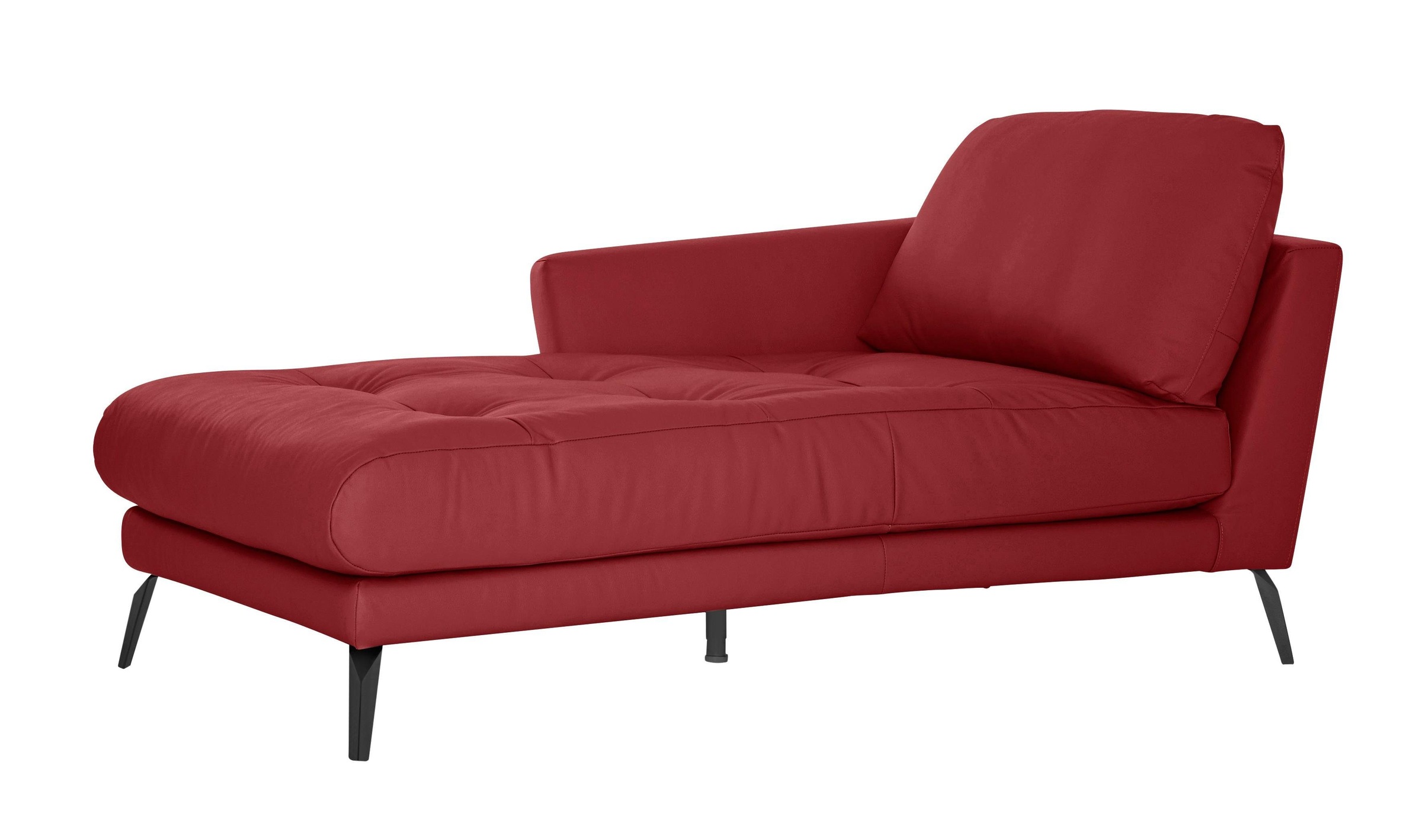 W.SCHILLIG Chaiselongue »softy«, mit dekorativer Heftung im Sitz, Füße schwarz pulverbeschichtet