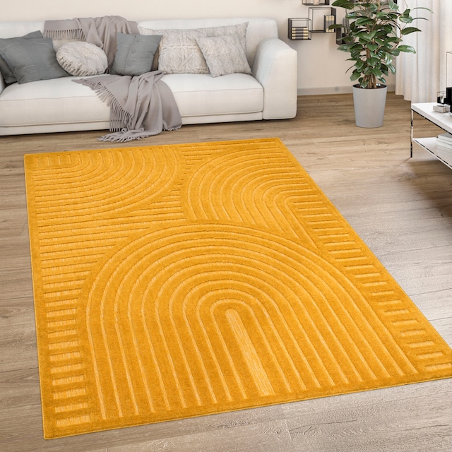 Paco Home Teppich »Livorno 674«, rechteckig, Uni Farben, moderner Hoch-Tief-Effekt,  Scandi-Look, Outdoor geeignet auf Rechnung | BAUR