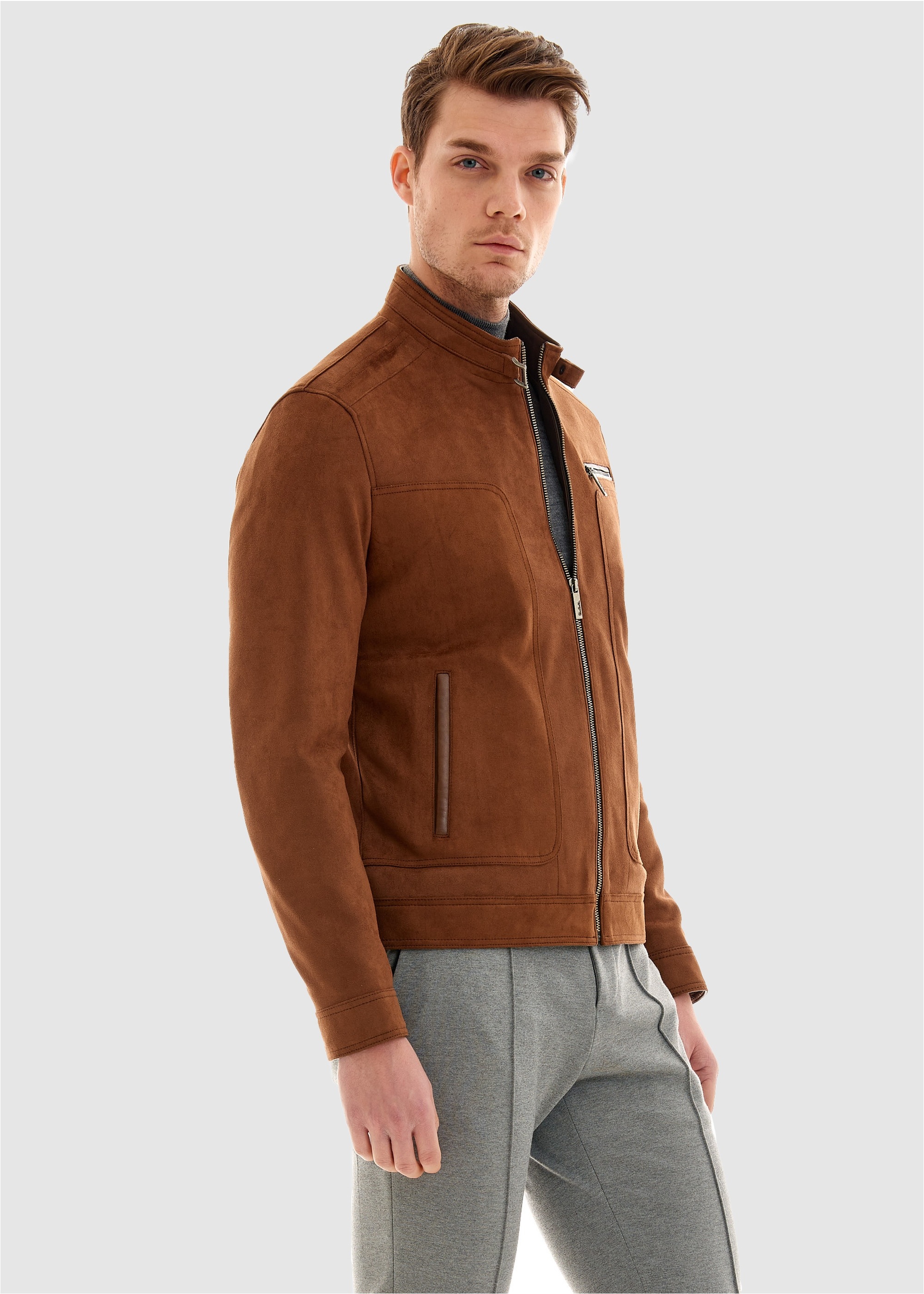 Pierre Cardin Lederimitatjacke, im modernen Stil