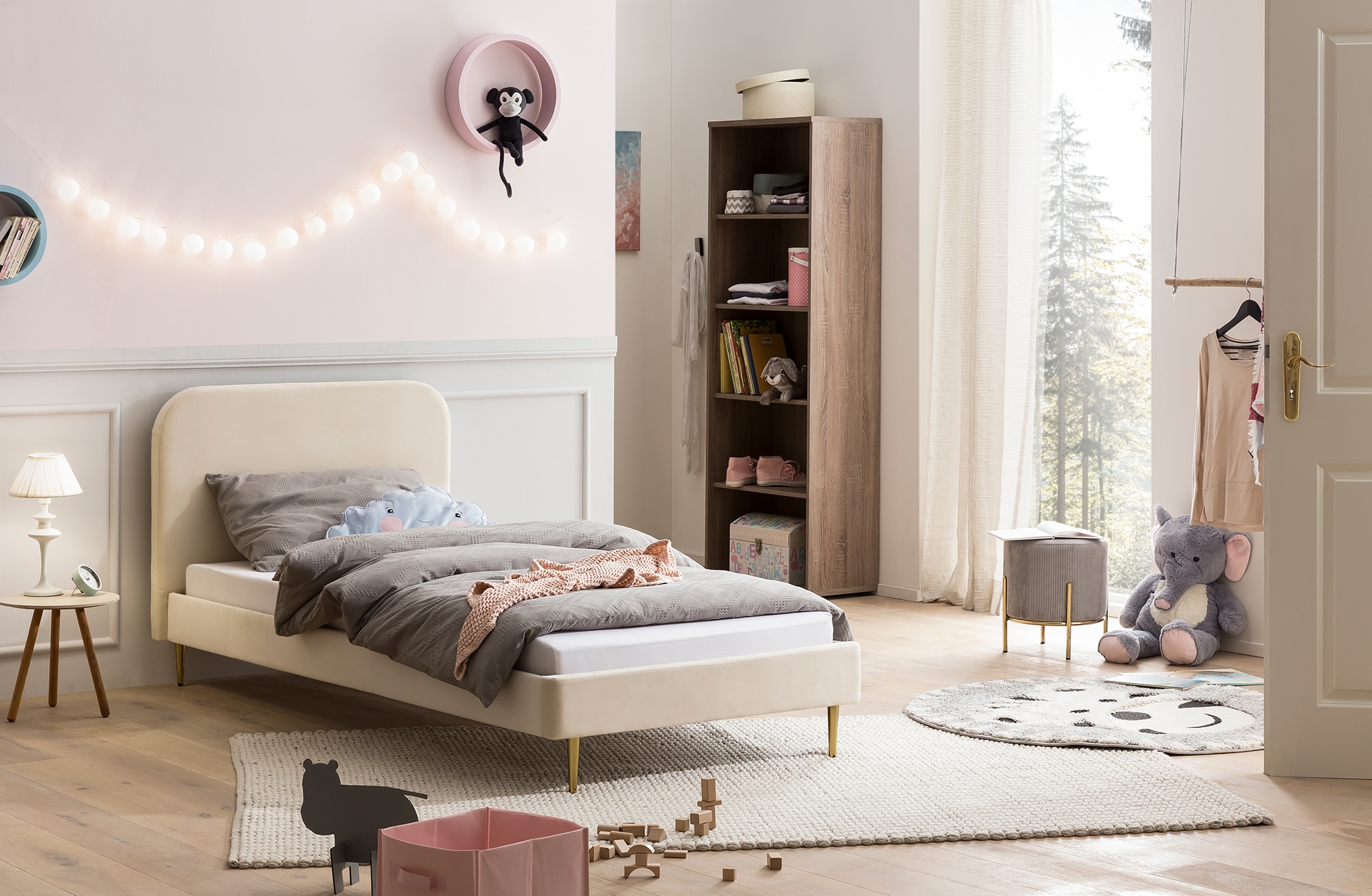 SalesFever Polsterbett, Beine Chrom goldfarben
